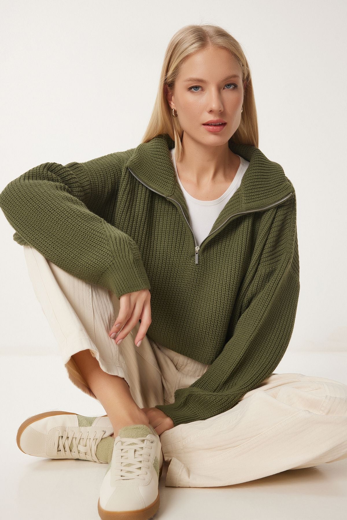 WOMEN KHAKI FISHER FISHER YAKA KNIT Kazakh MX00124