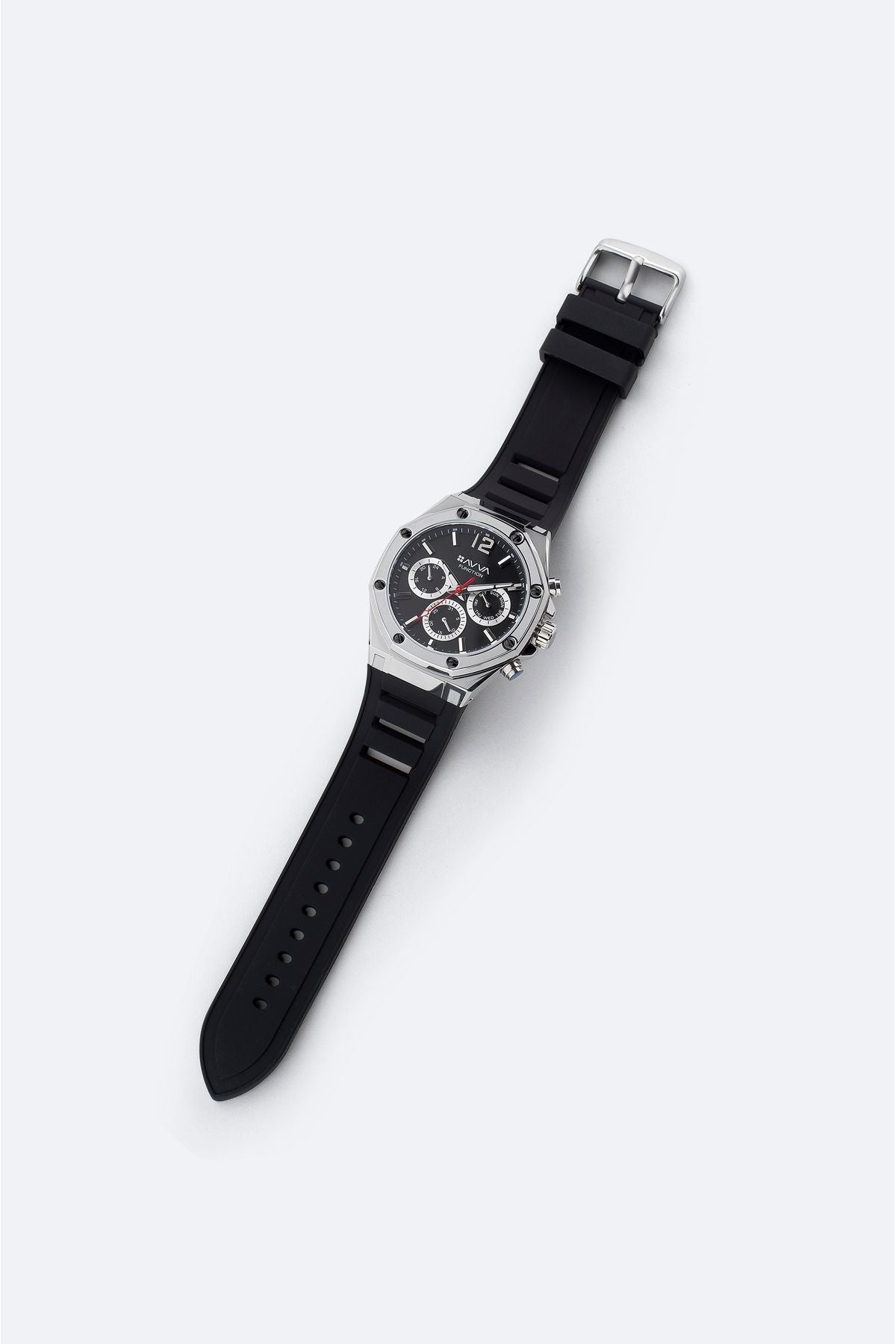 Men's black silicone clock B009026