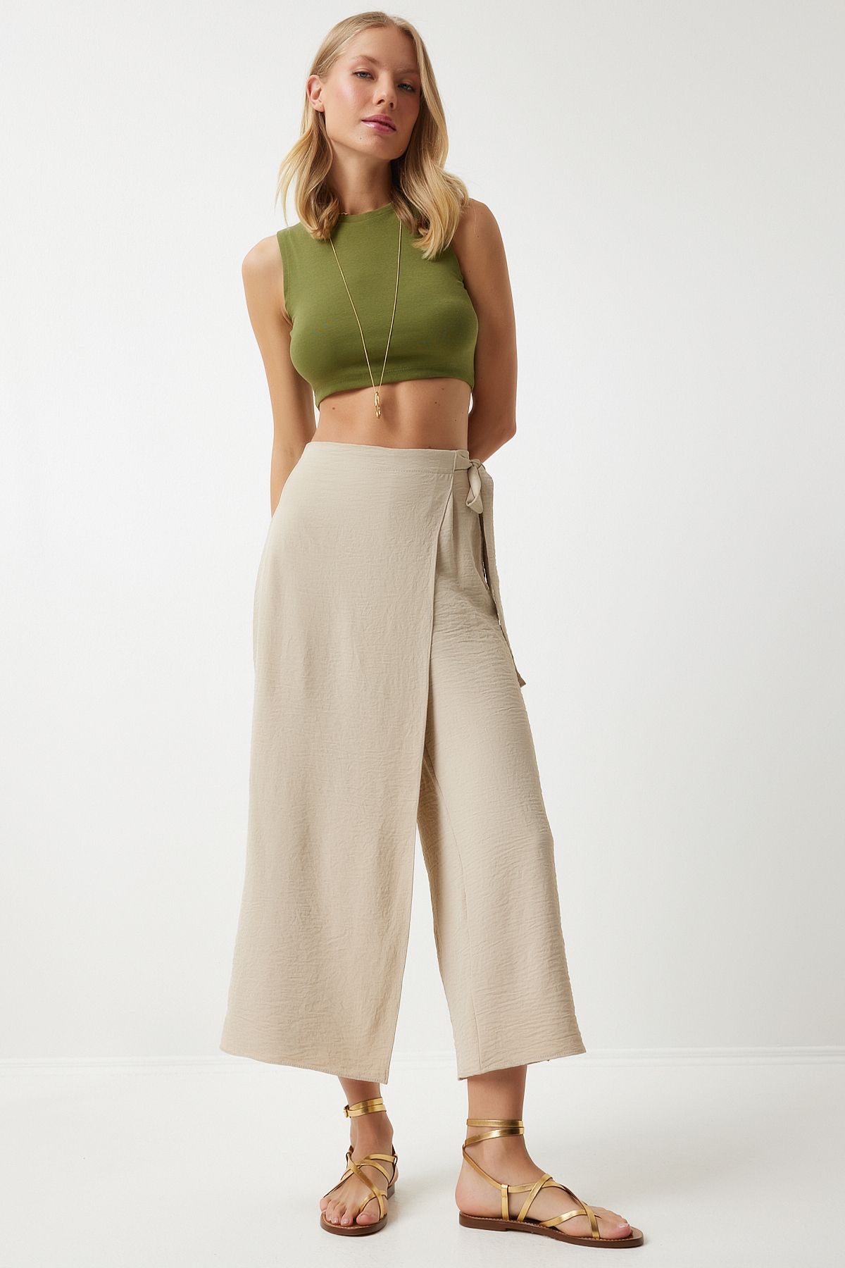 Women's Cream Skirt -Looking Ayrrin Shalwar Trousers de00033