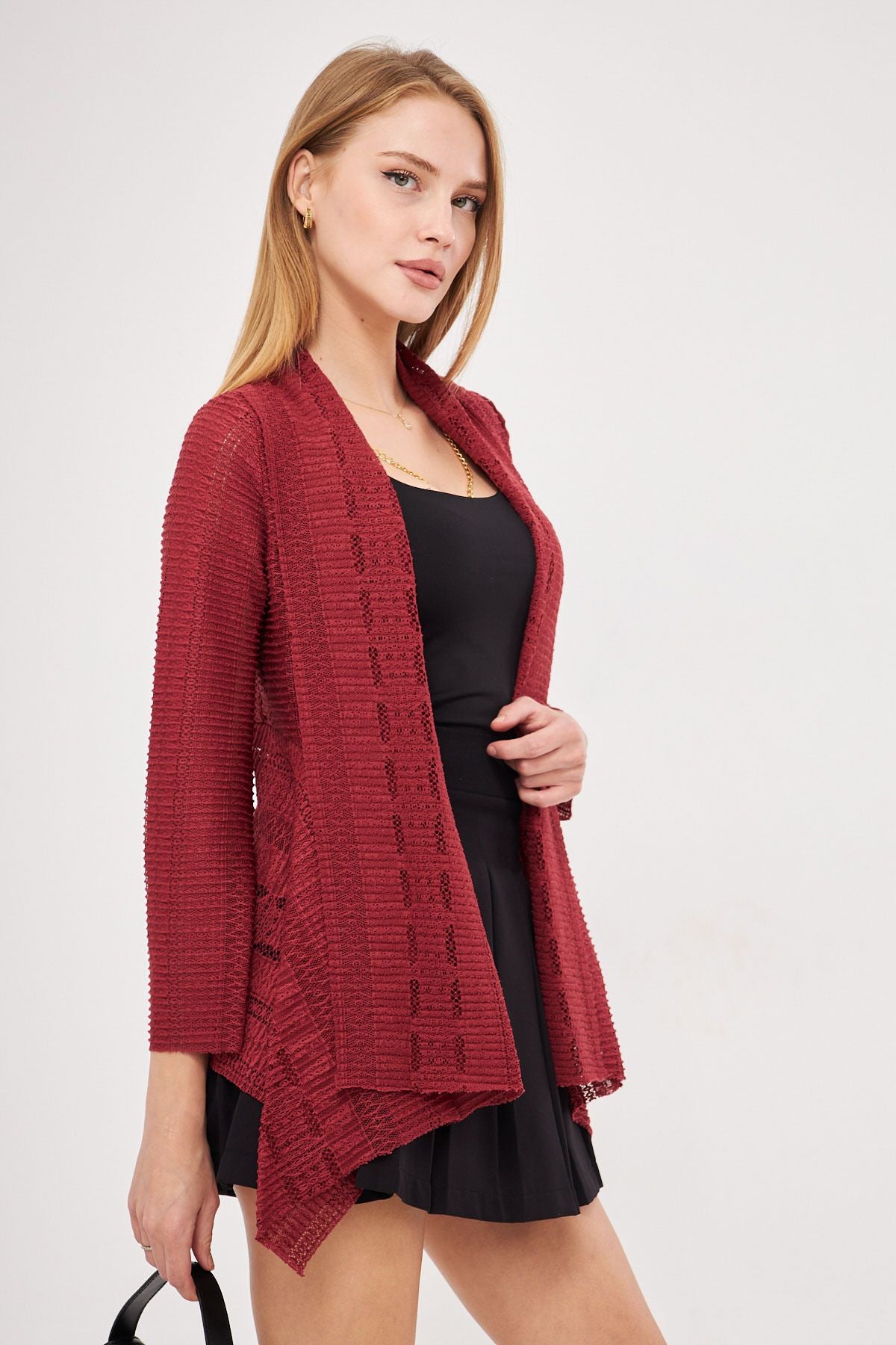 Woman Patient Patterned Patterned Cardigan ARM-221136