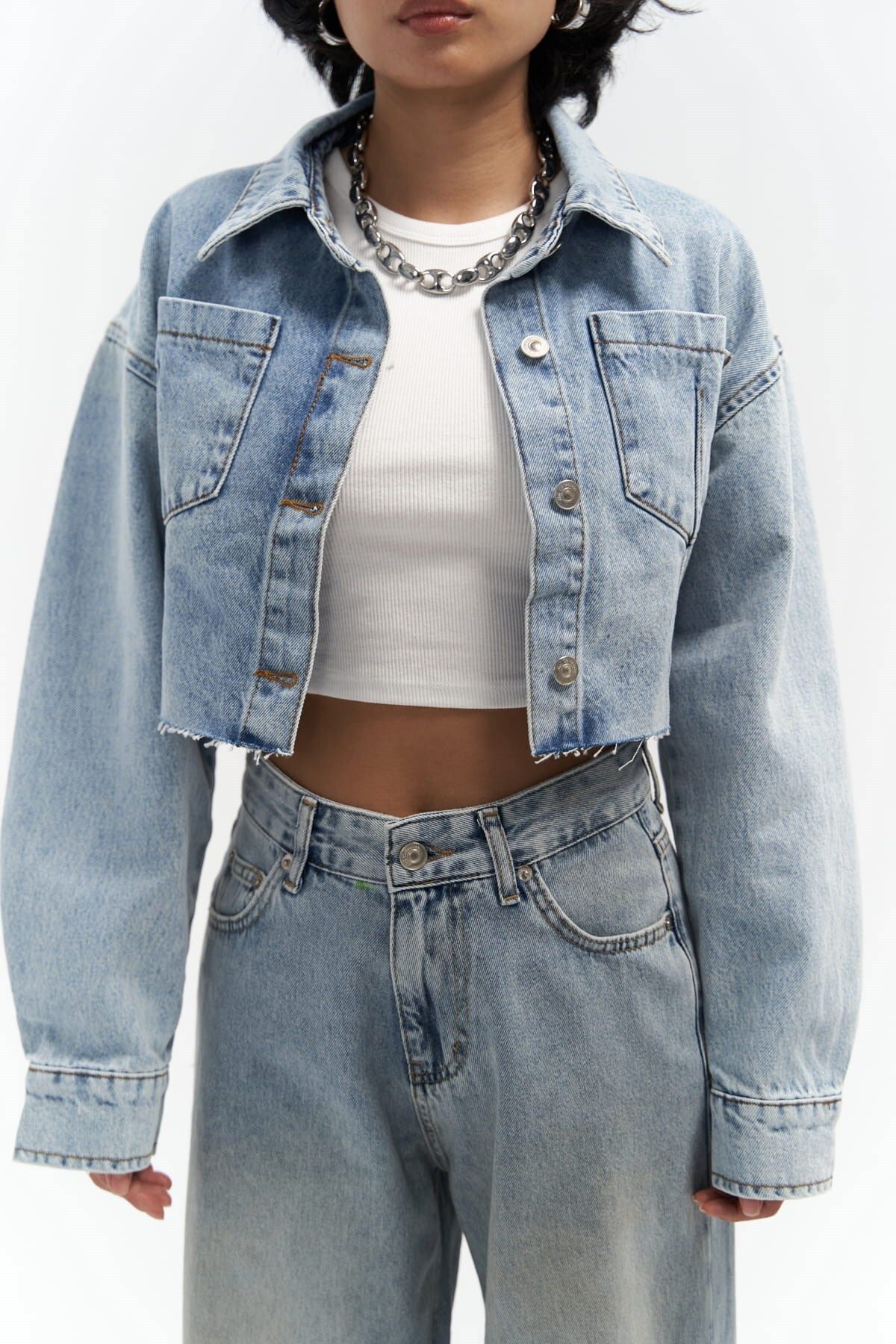 Darcey Light Blue Short Jean Jacket