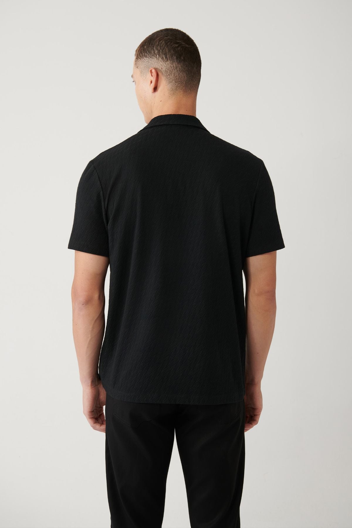 Men's black t-shirt jacquari regular fit A41y1196