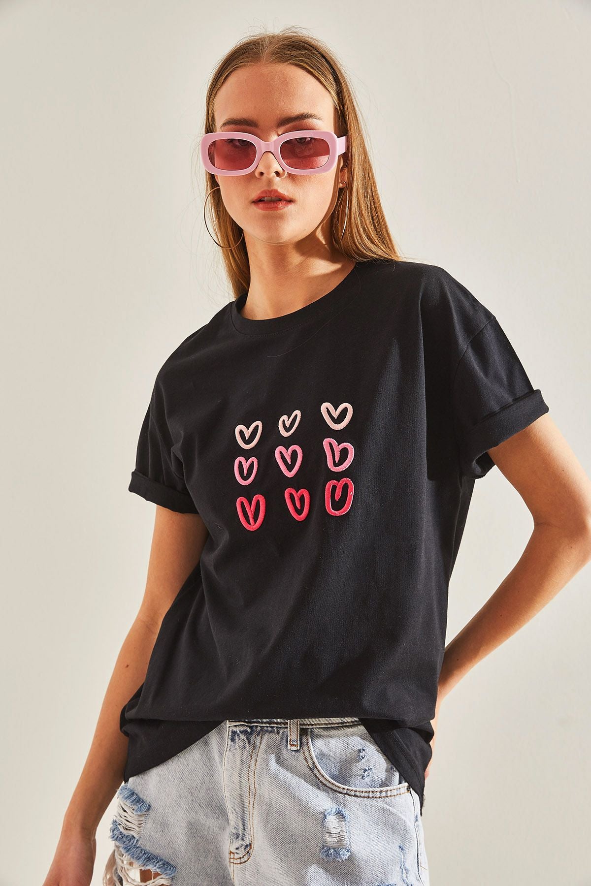 Women's Heart Printed Tshirt