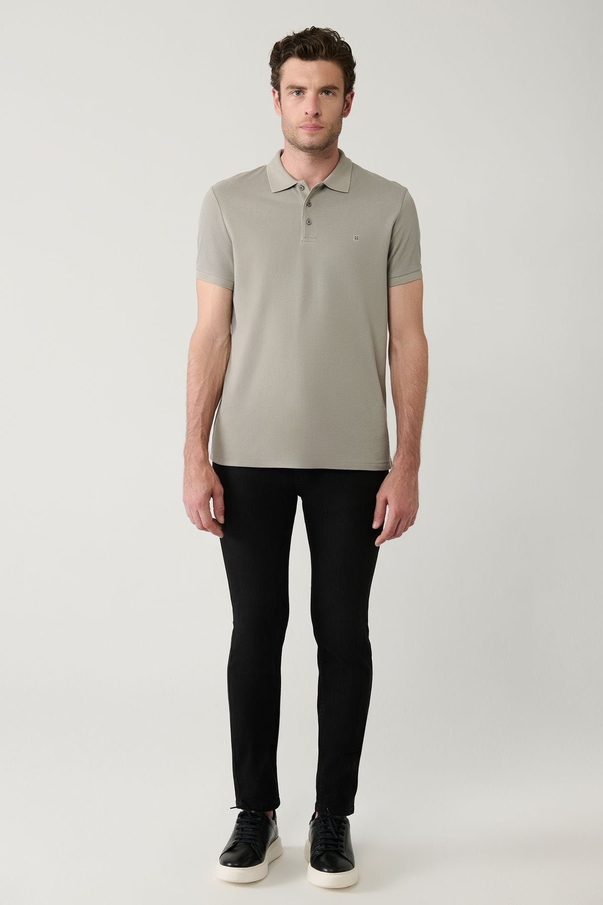 Men's Stone 100 %Cotton Cool Polo Yaka T-Shirt E001004