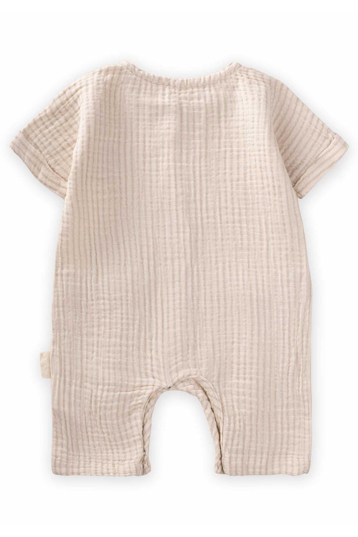 Striped muslin pocket jumpsuit 0-3 years beige