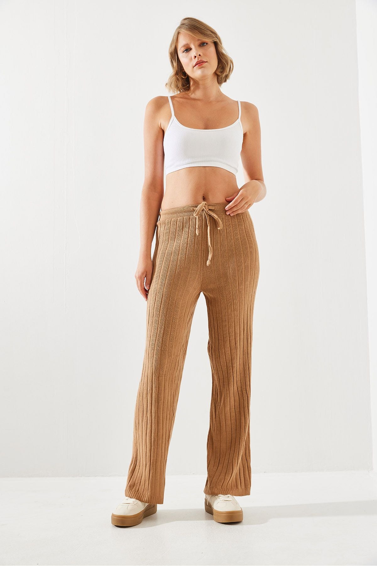 Women's waist rubber palazzo pants 20223118