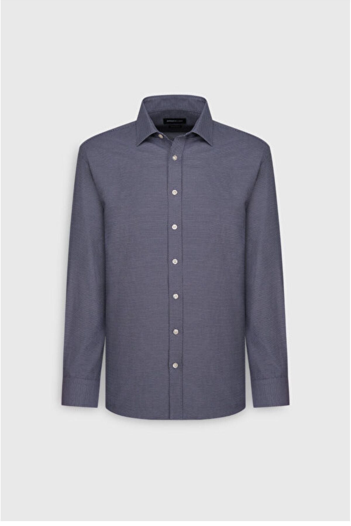 Cotton Oxford Regular Fit Casual Cut Classic Collar Amesty Navy Blue Shirt