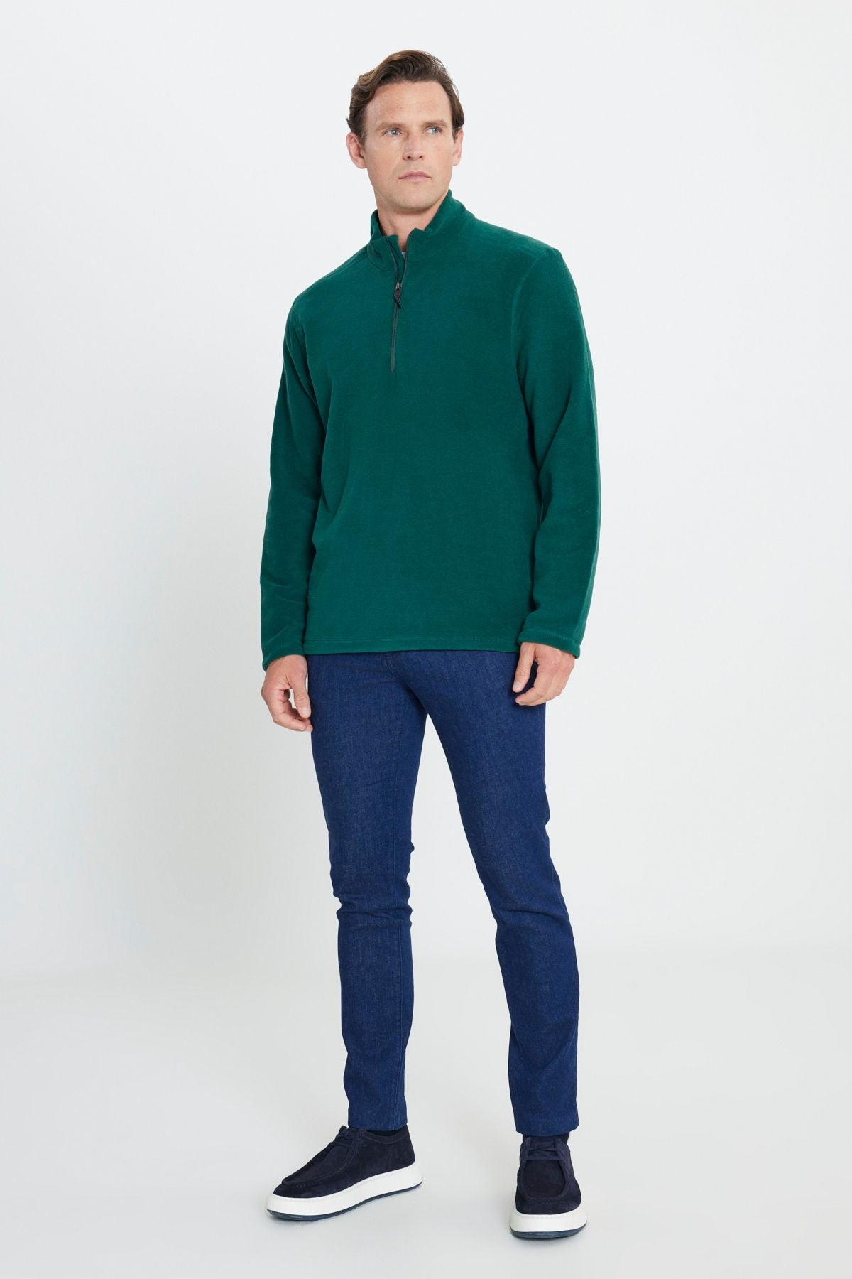 Men's Green Anti-Pilling Flash Standard Fit Pllage Solder Cold-proof Polar Sweatshirt