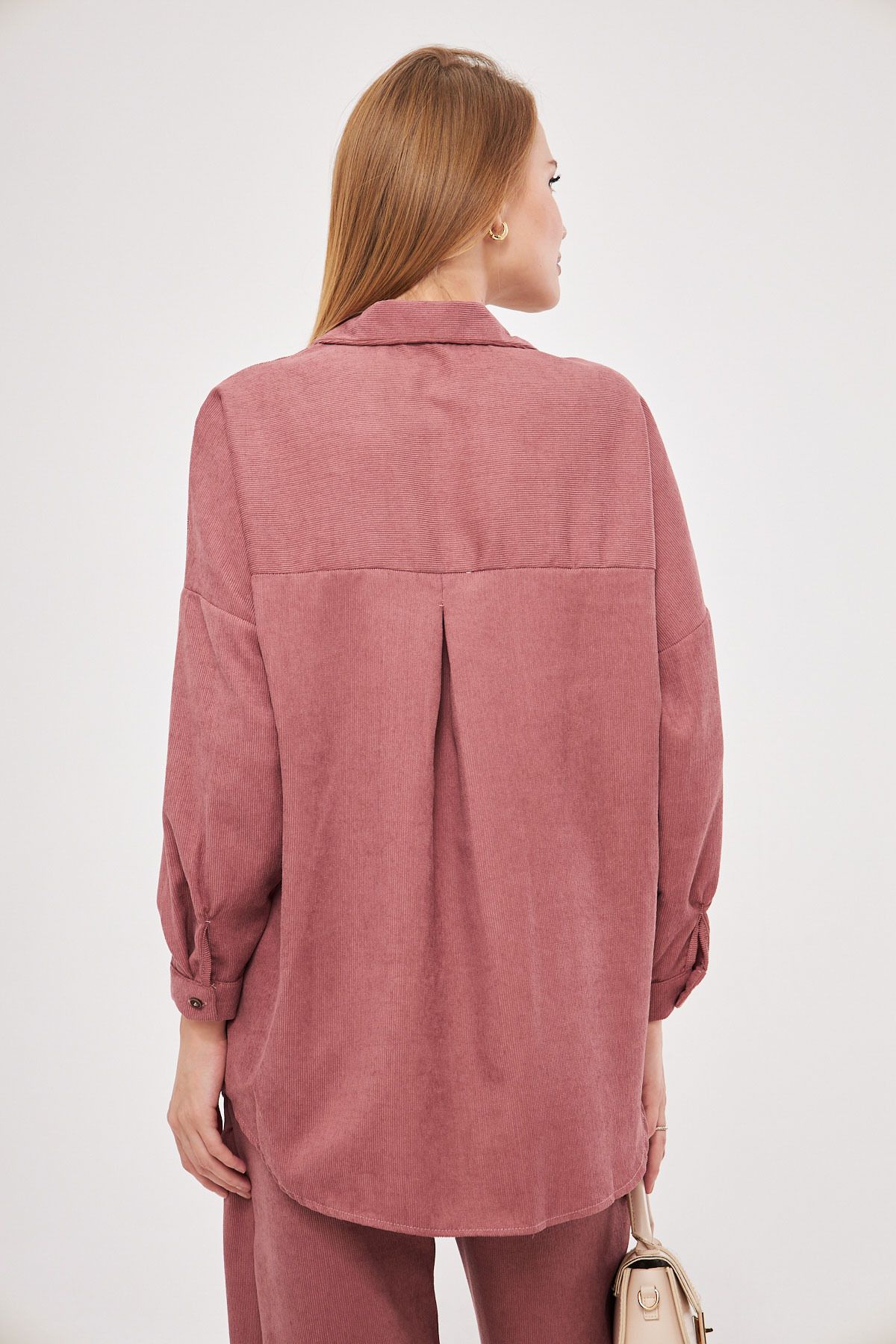 Female Rose Dry Pocket Oversize Fine Wick Velvet Shirt ARM-24K001076