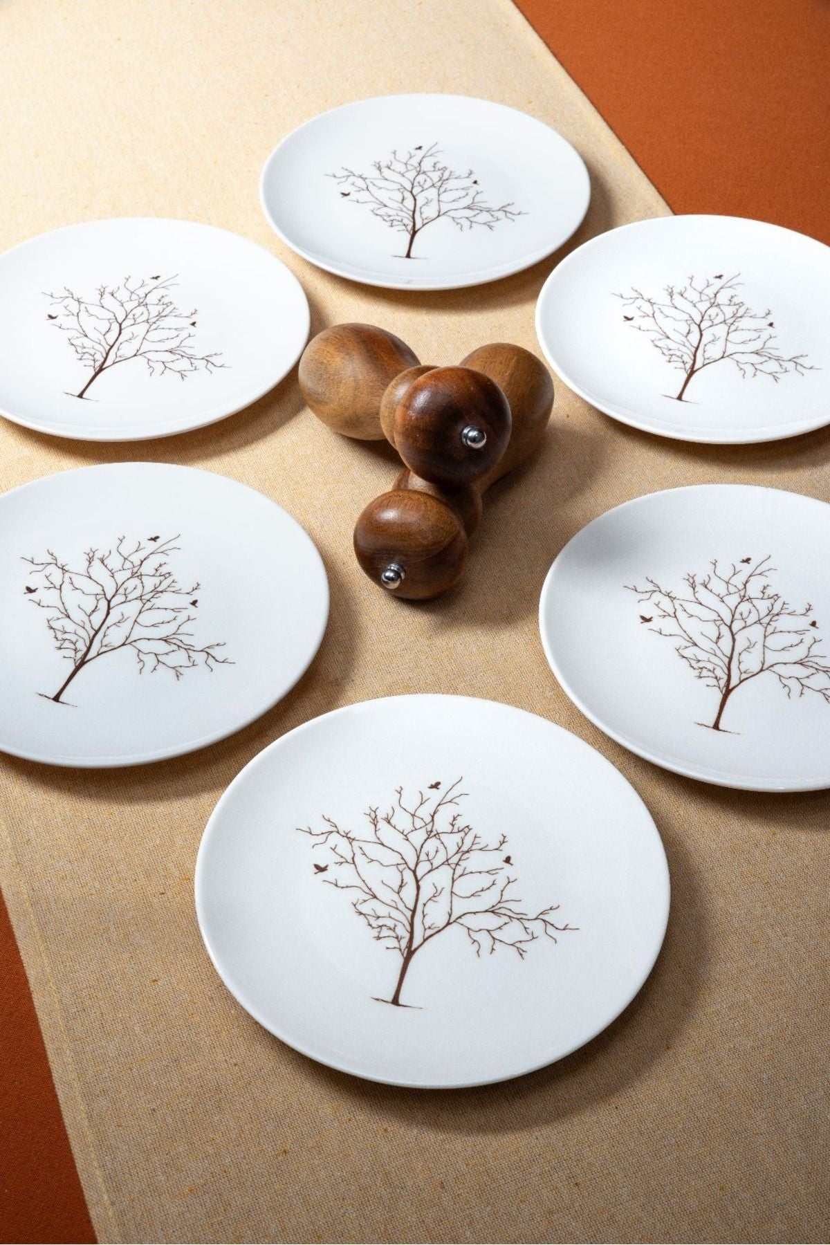 Life Tree 6 Porcelain Port Plate Set