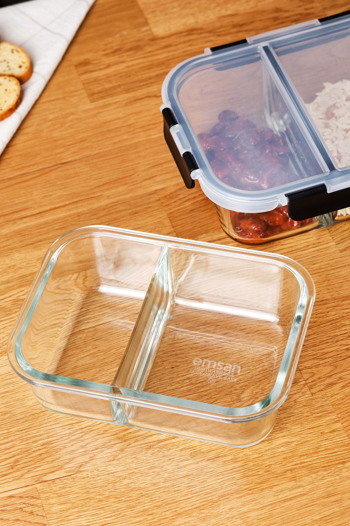 Twin 980 ml borosilicate storage container