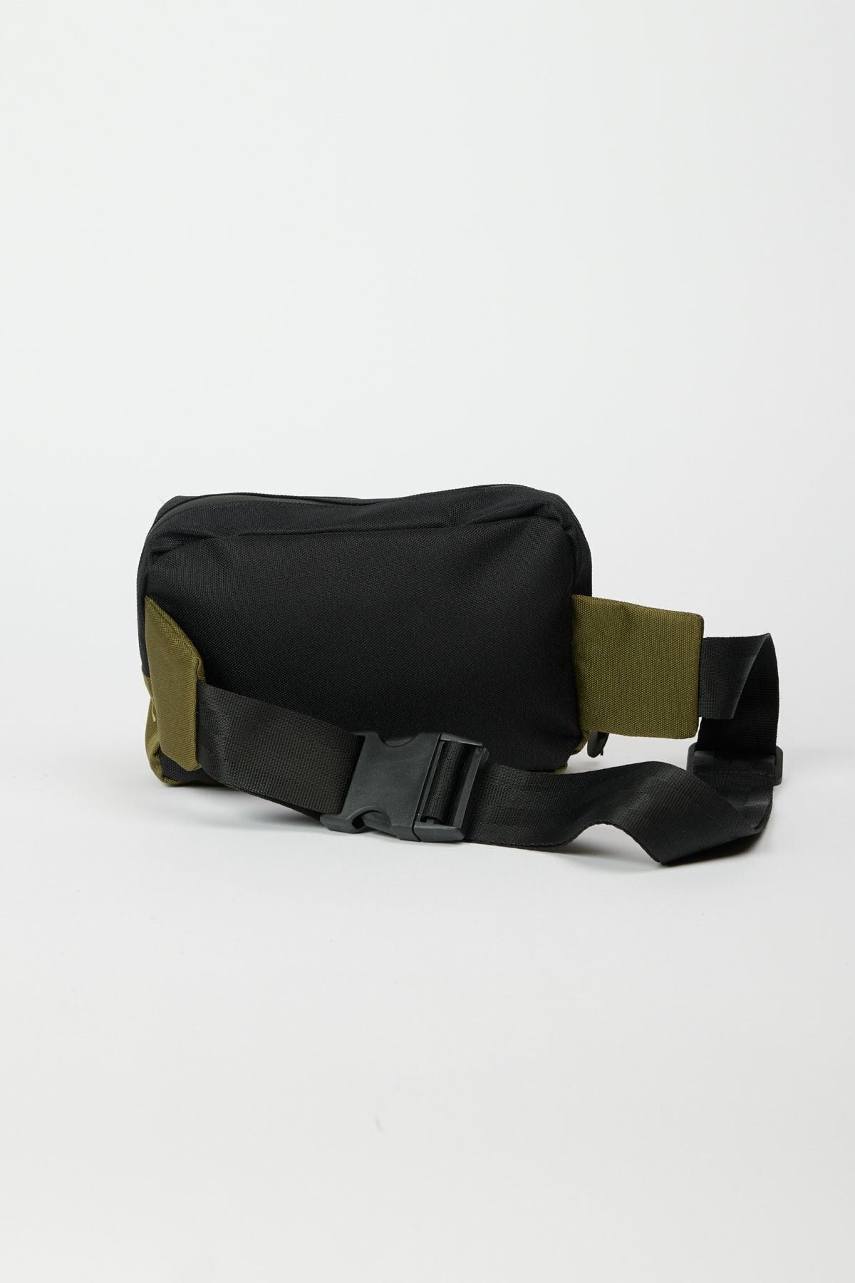 Men's Black-Haki Zippered Double Parts Waist Bag