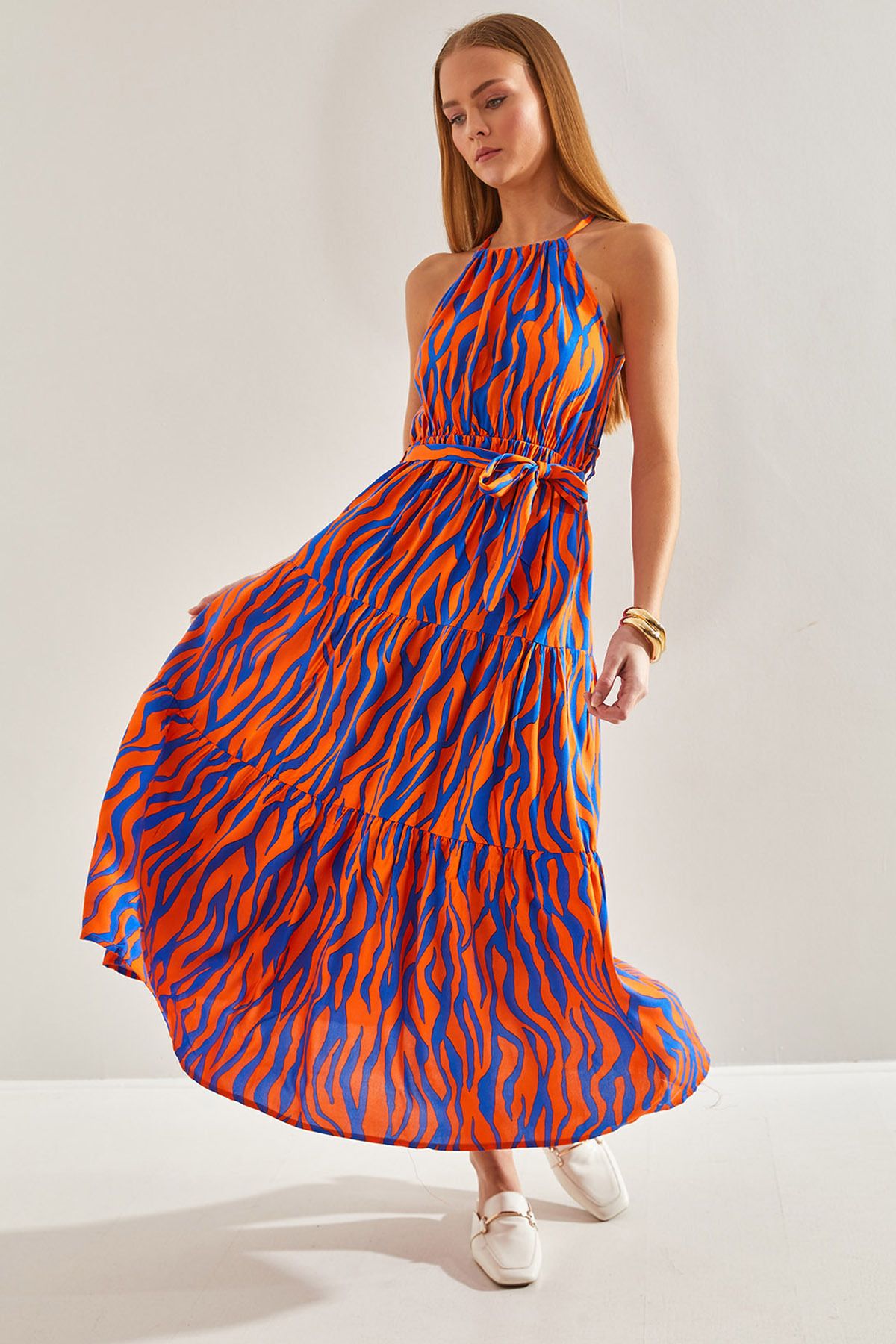 Female Lined IP HANDER PATTERN PATTERNED VISCON DRESS 60101011