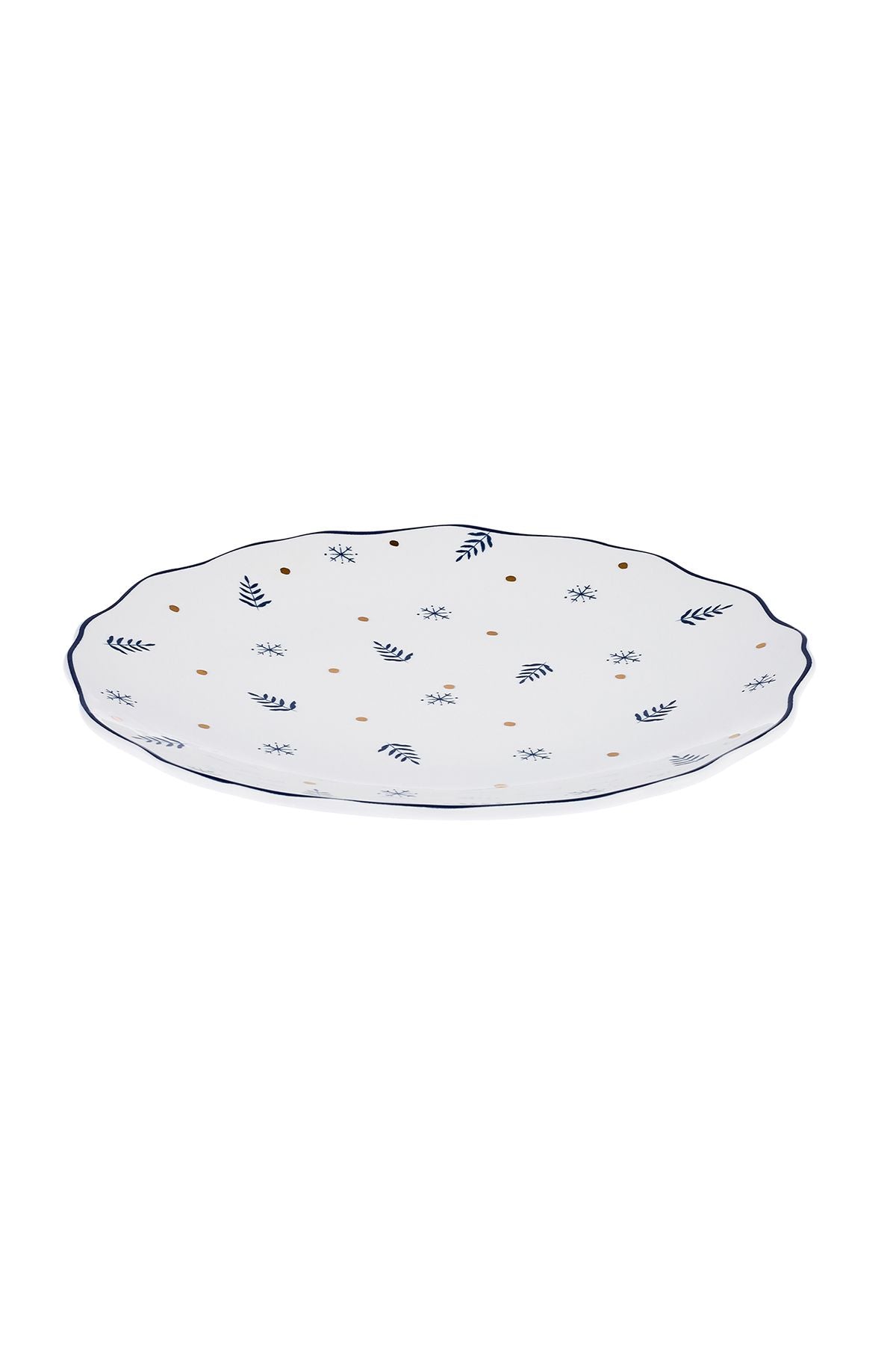 Infiancy Snow New Year New Year New Year's New Bone 2 Piece Plate 20.5 Cm