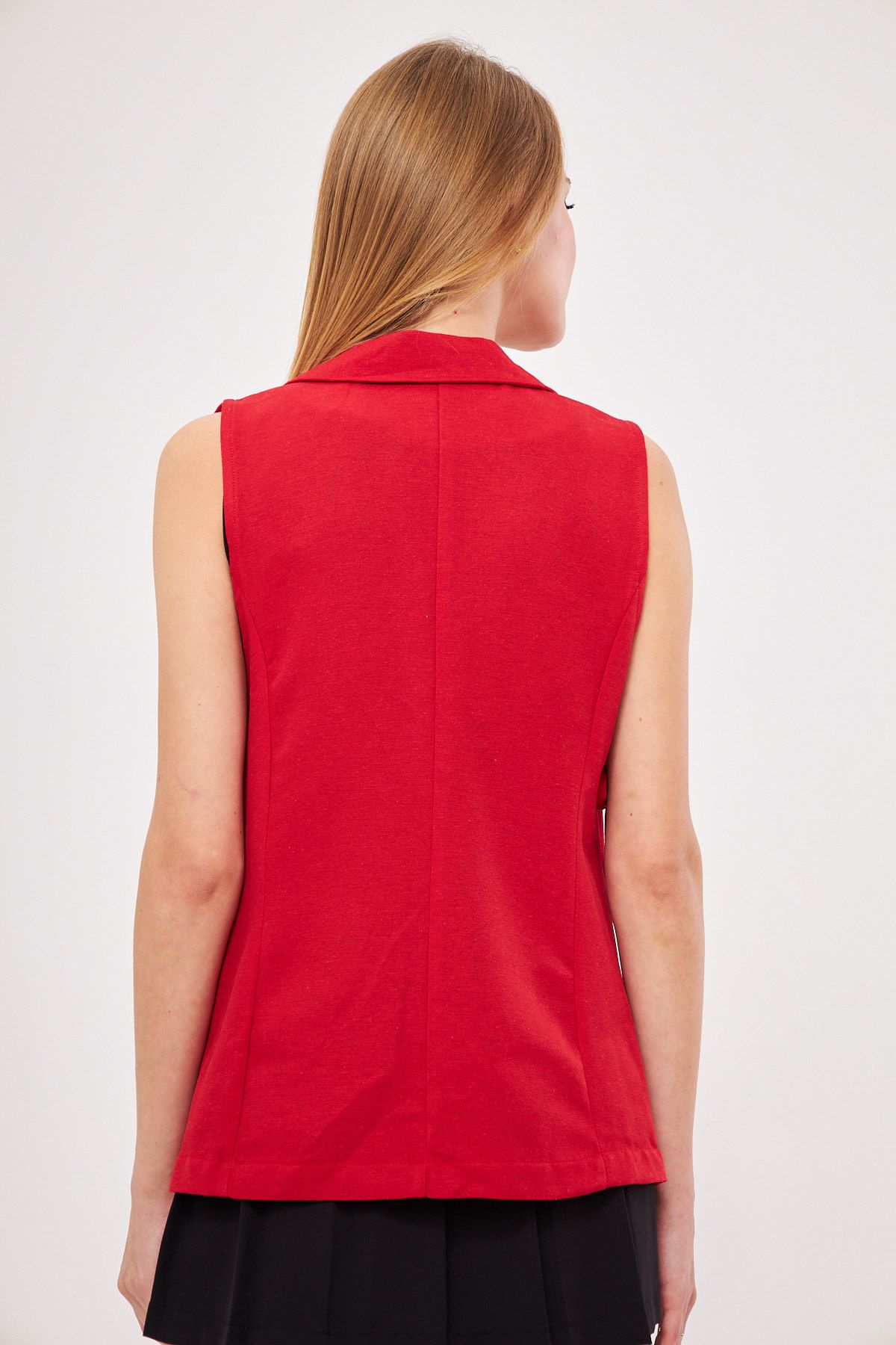Female Red Men's Neckline Vest on Side Arm-25k001007