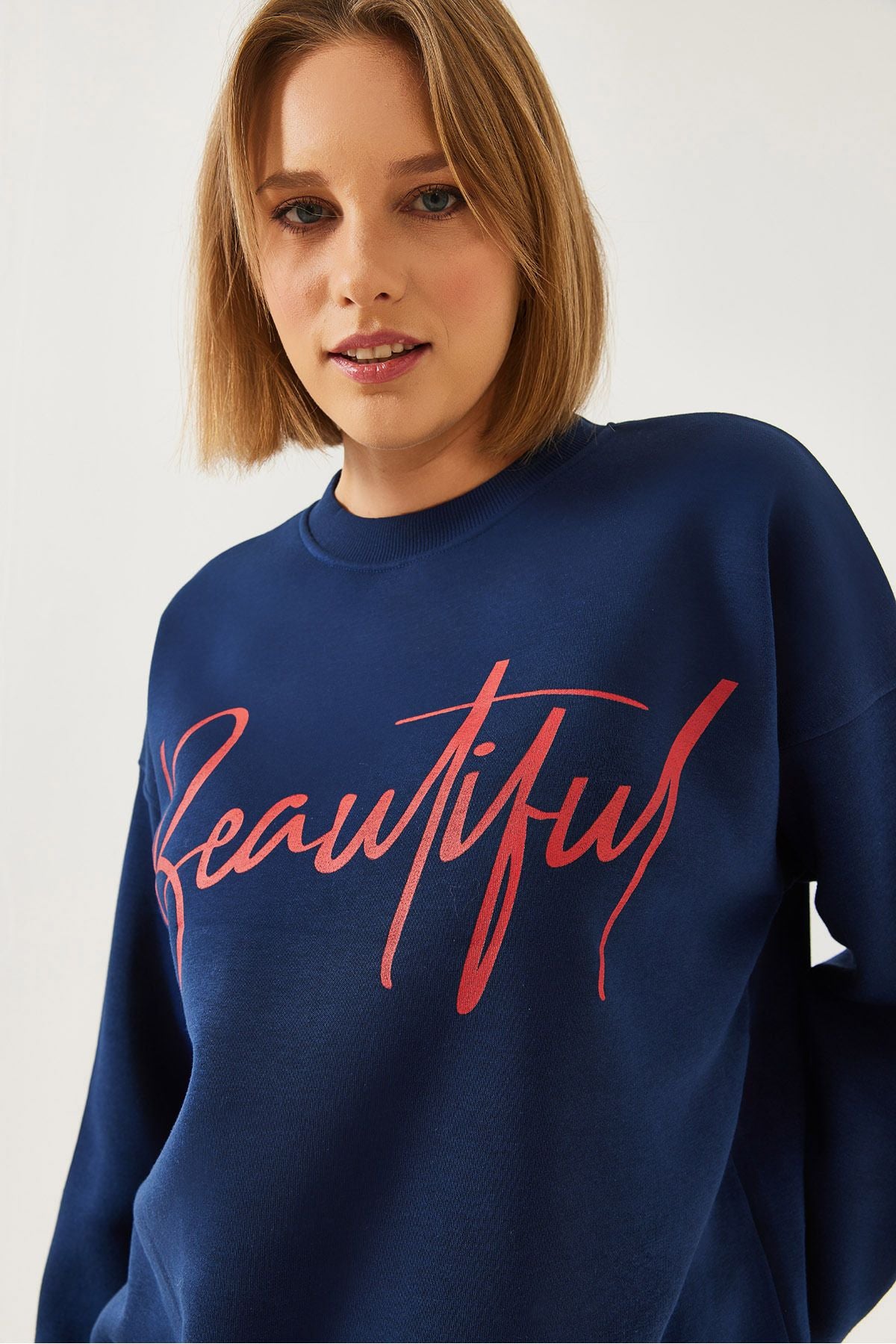 Women Printed Three Yarn Sweatshirt 85001046