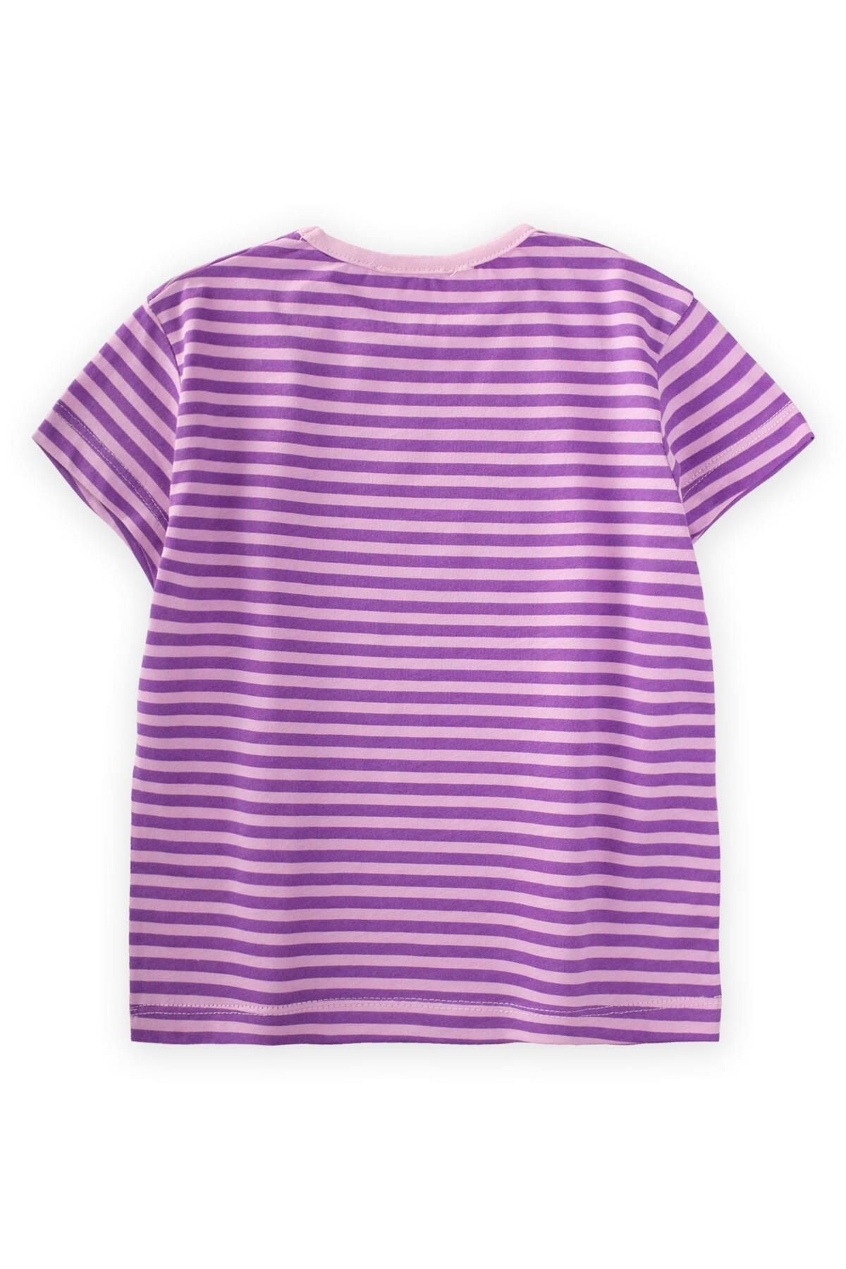 Striped girl t-shift 2-7 years old purple striped