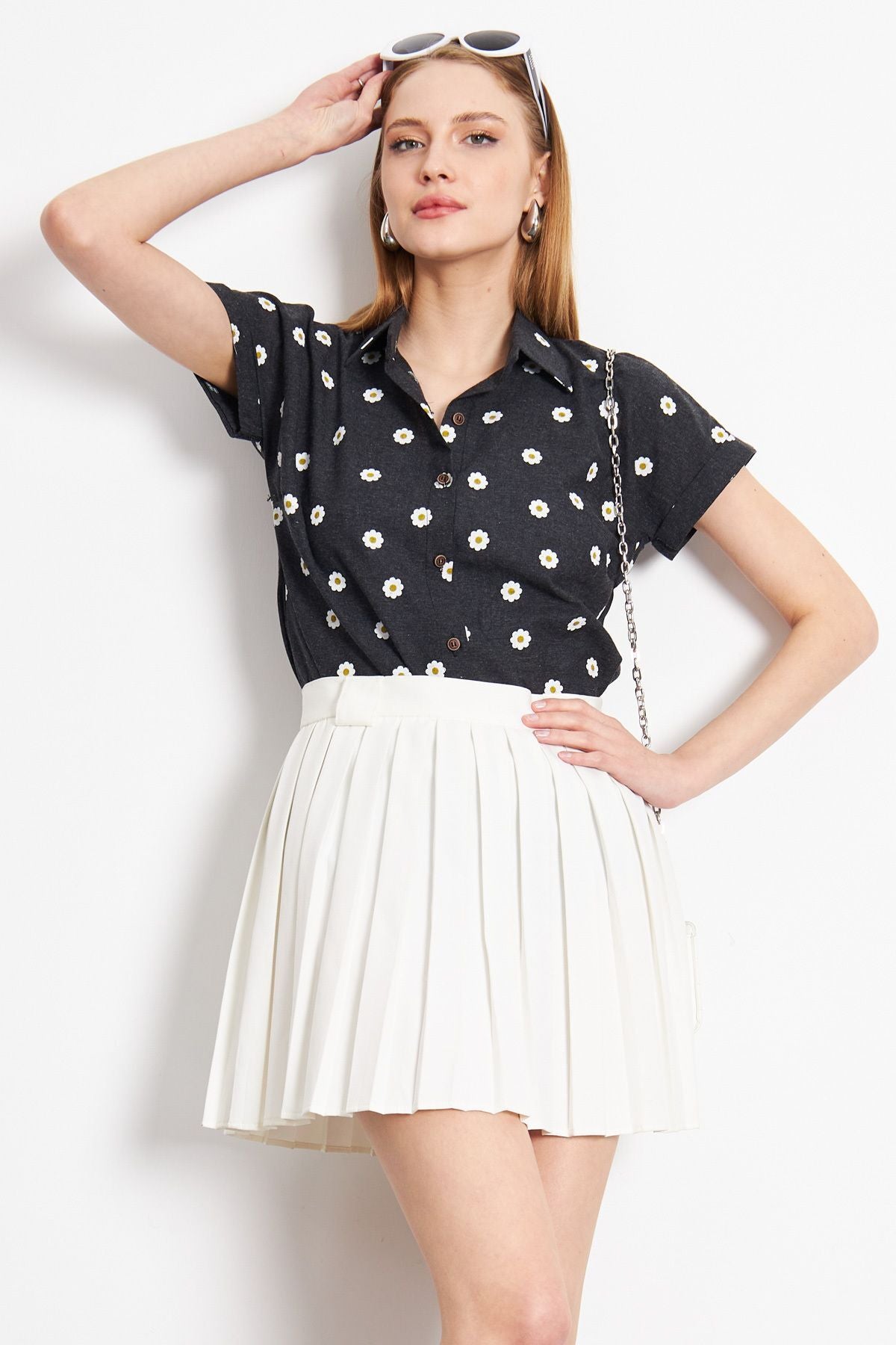 WOMEN'S ARRASSIT PATTERN SHORT SOLD SHIRT ARM-221052