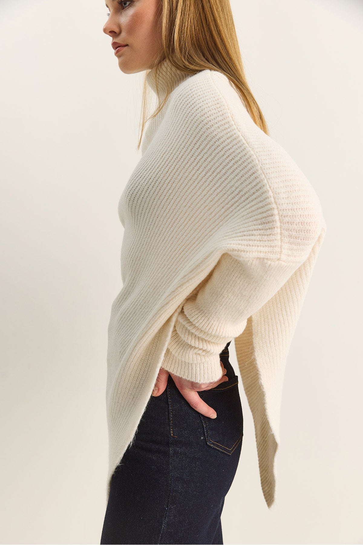 Women's Turtleneck Asymmetrical Cut Knitwear Sweater TK251190 60283911