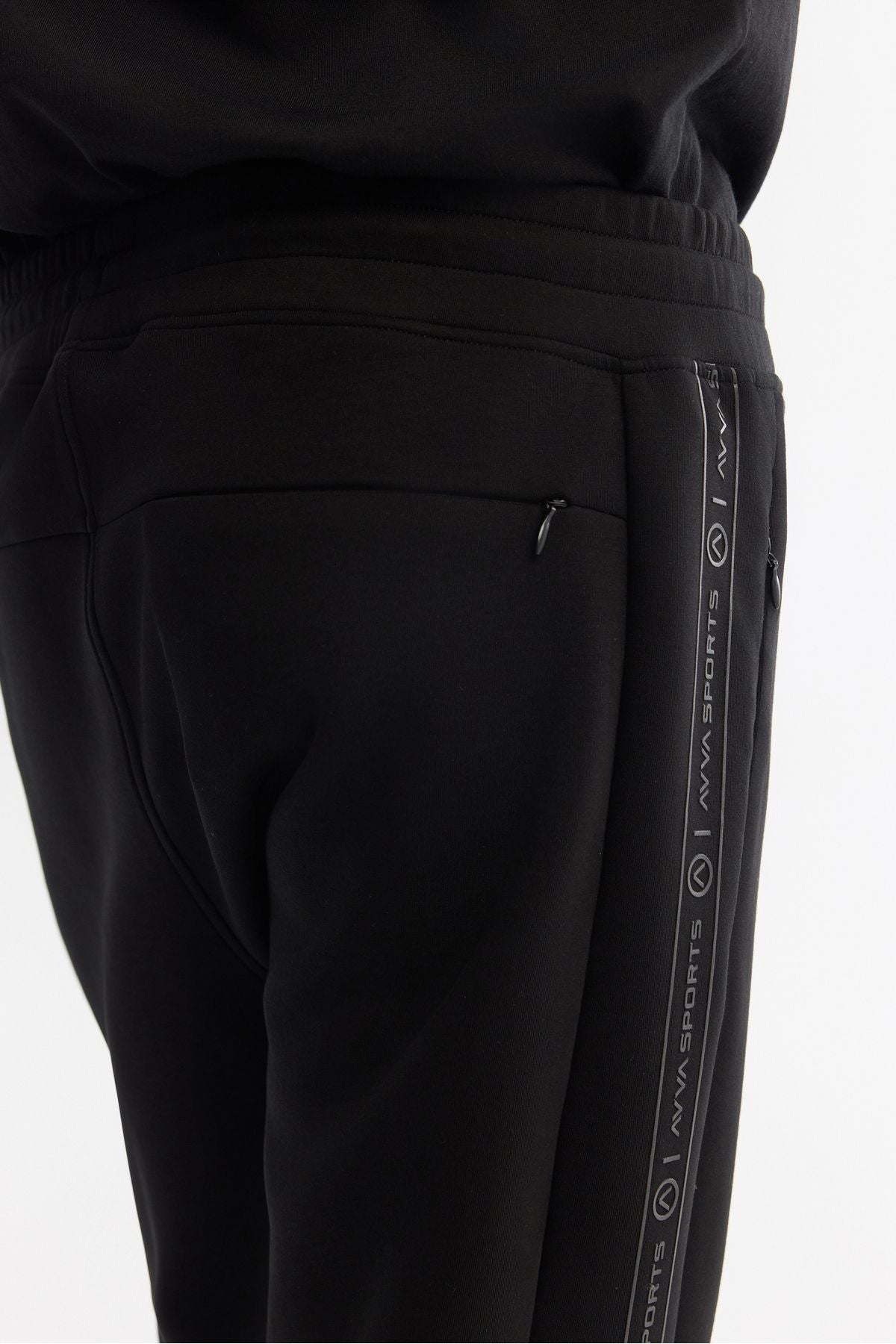 Men's Black Waist Elastan Elastan Service Six A42Y3418