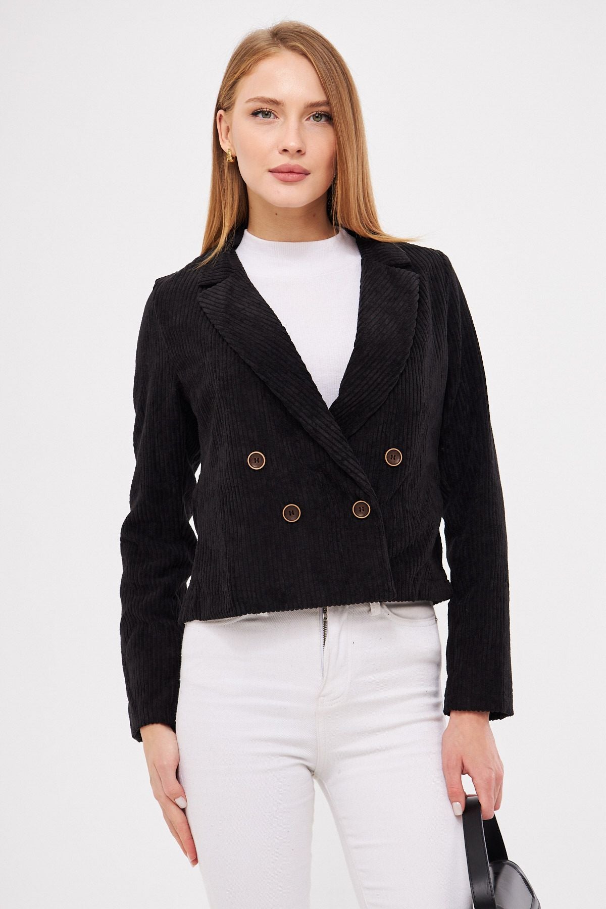 WOMEN BLACK CREMAZE YOZA VADIET CROP JACKET ARM-24K001059