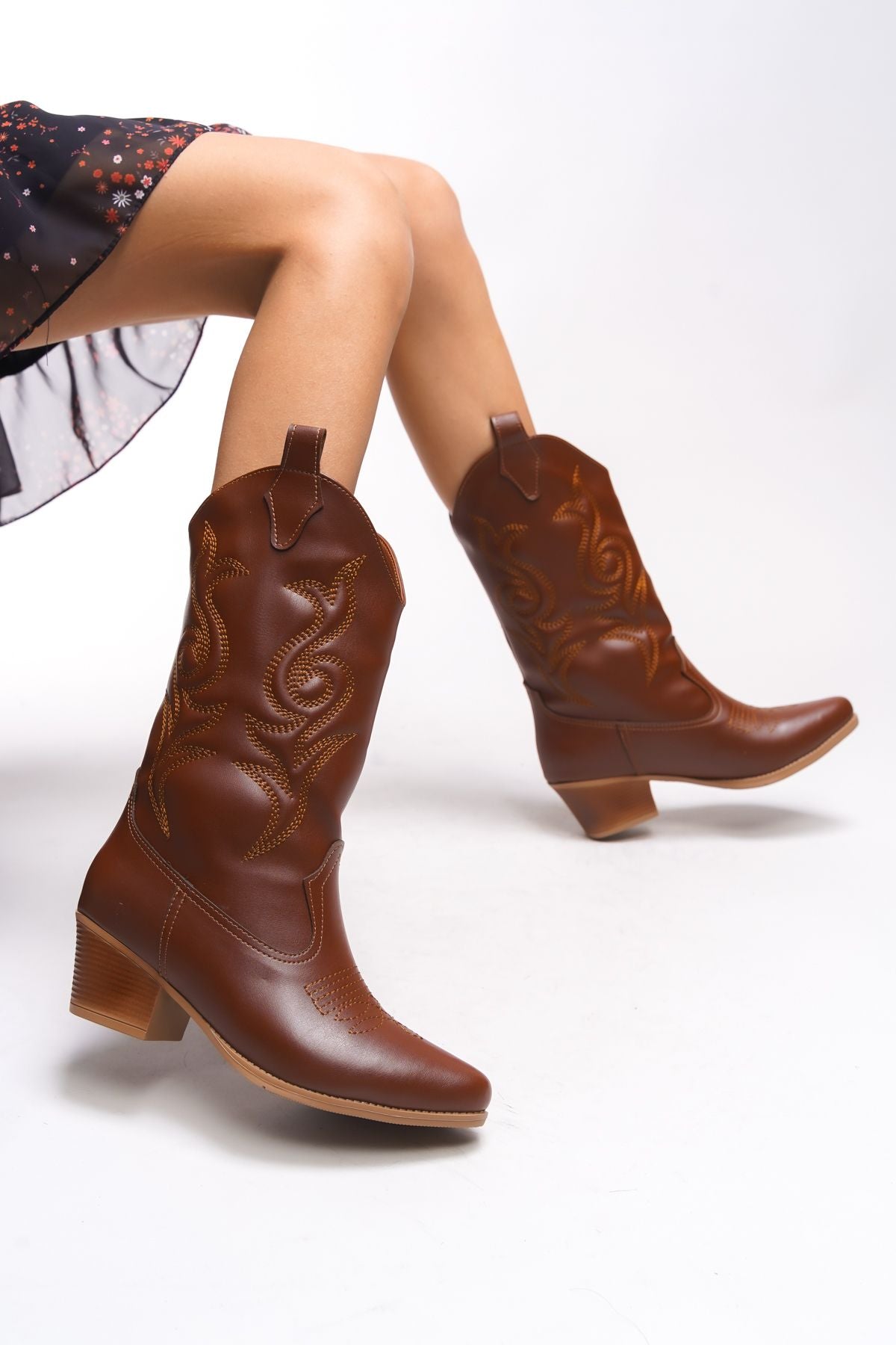 Beicilia Women's Embroidery Western Boots 001288 Taba Skin