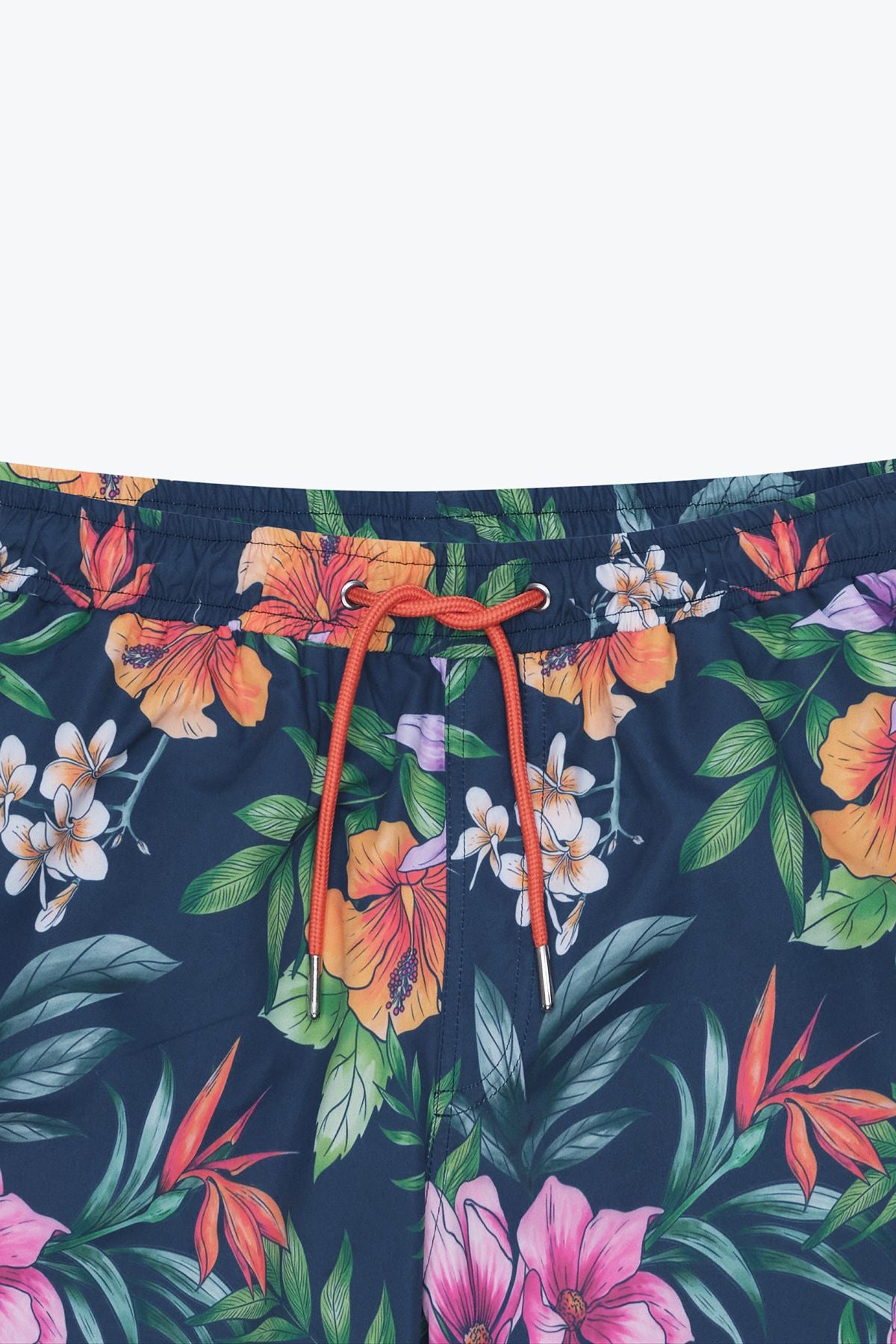 Men's navy blue standard fit normal cutting pocket quickly dry patterned swimsuit sea shorts