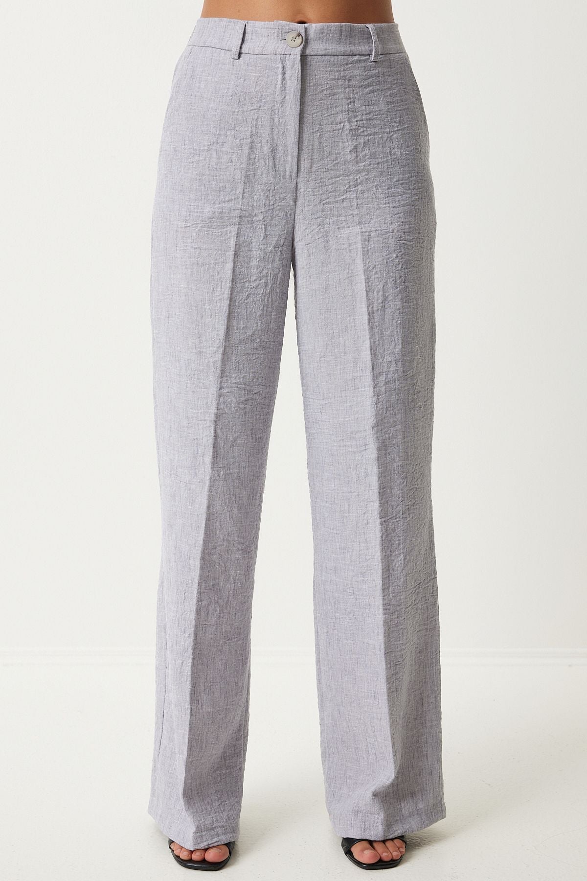 Women's Gray Shawl Yaka Vest Pants Set FN03231