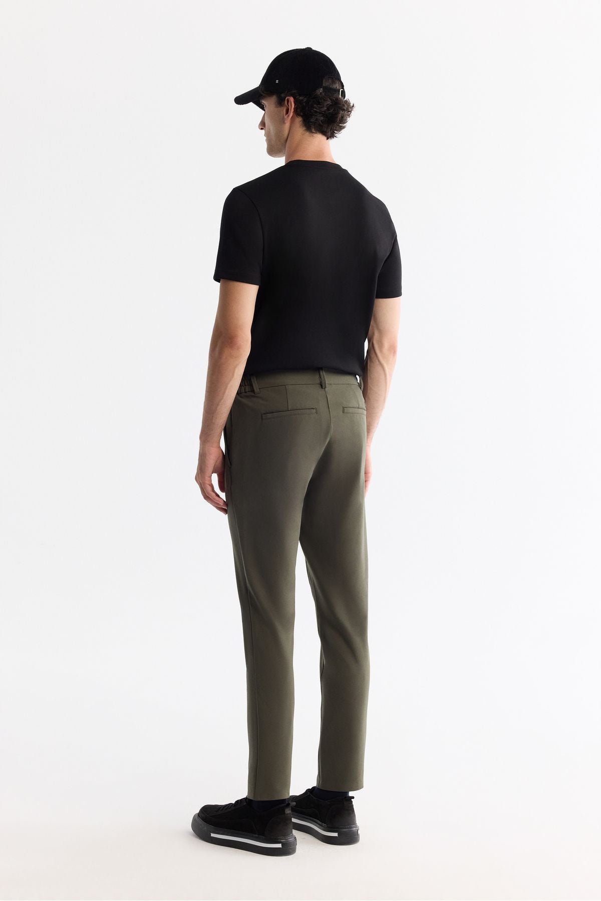Men's Khaki Kırışmaz Fast Drying Waist Extra Flexible Technical Fabric Pants A42Y3065