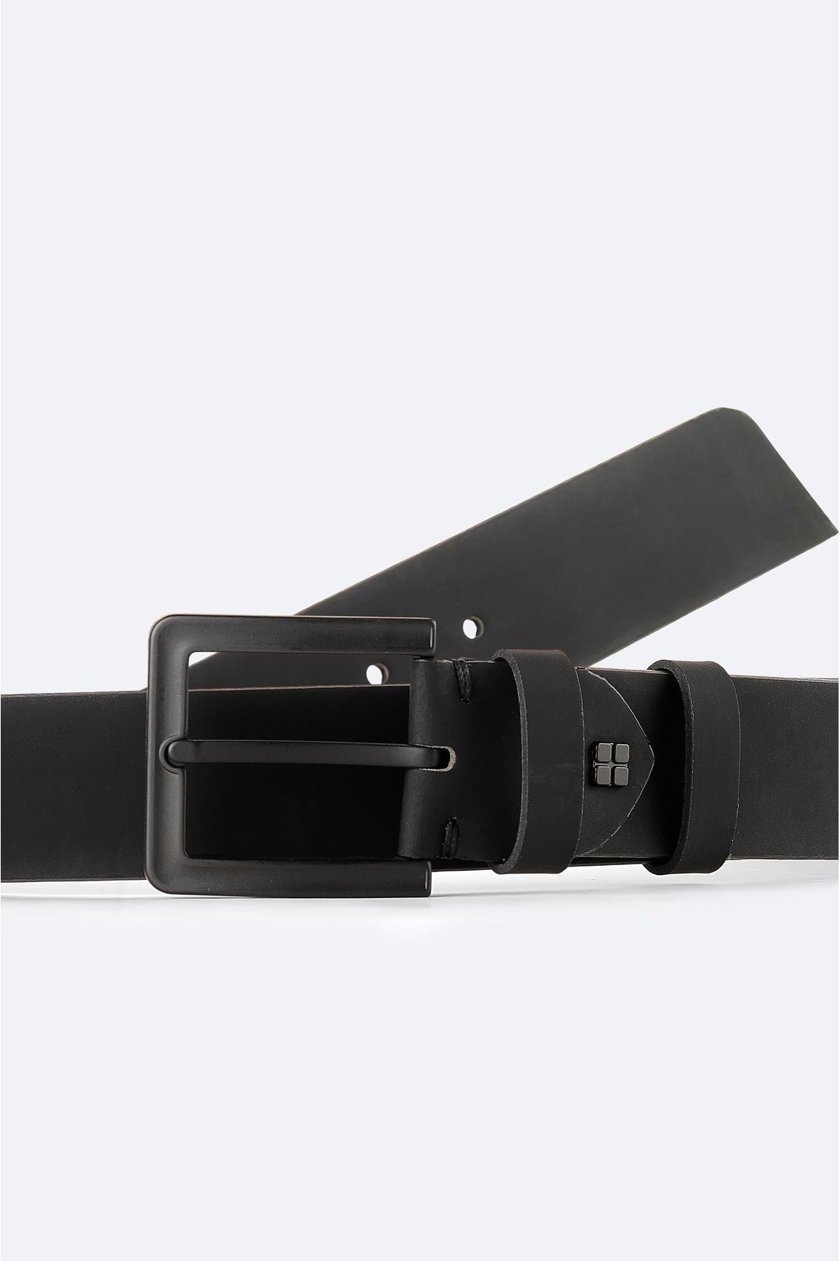 Men's black 100 %leather belt A42y9305