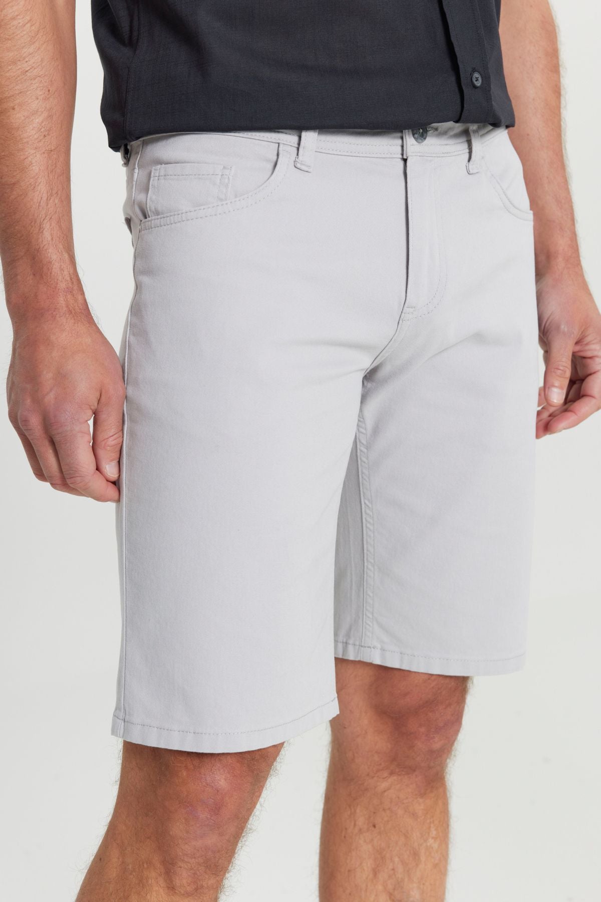 Men's Stone Slim Fit Narrow Cut Amelery 100 %Cotton Casual Chino Shorts