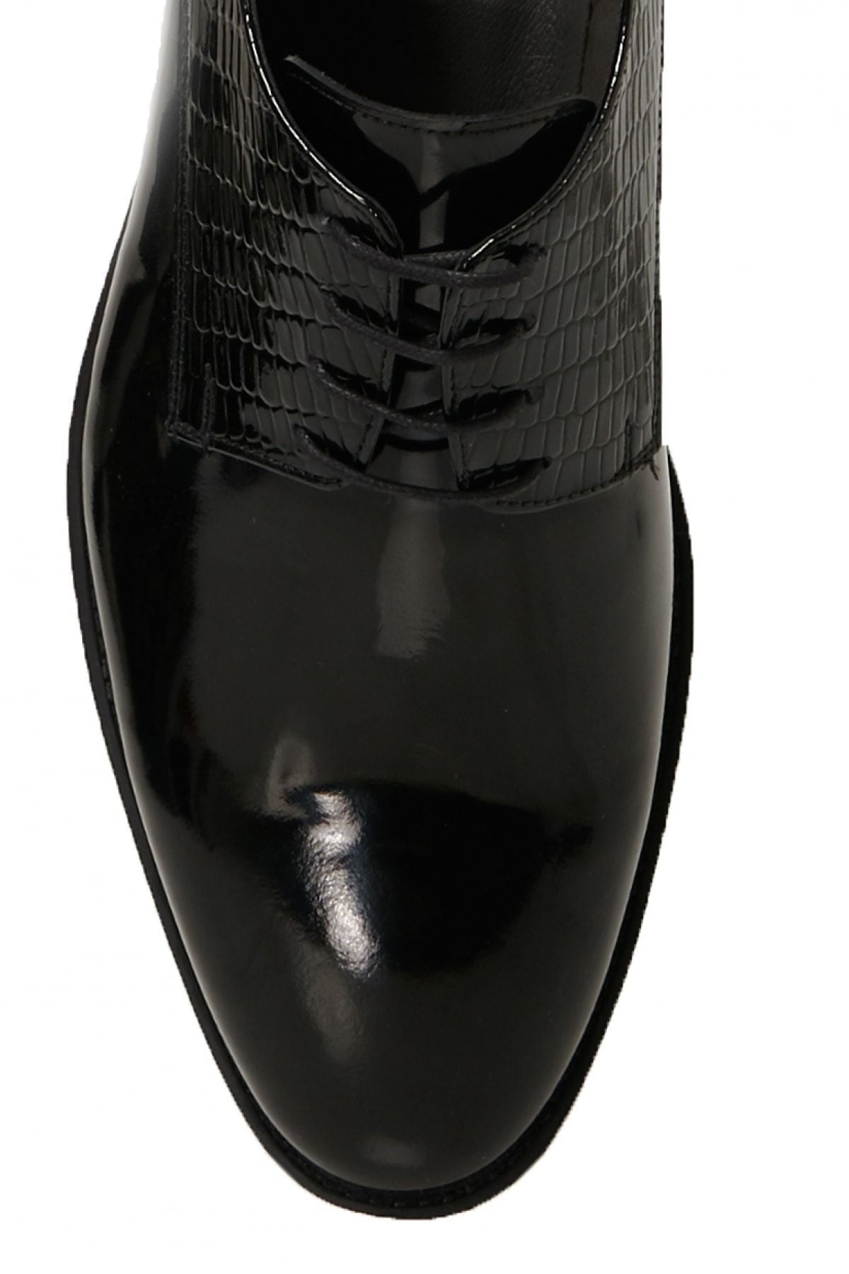 Men's black classic patent leather shoes