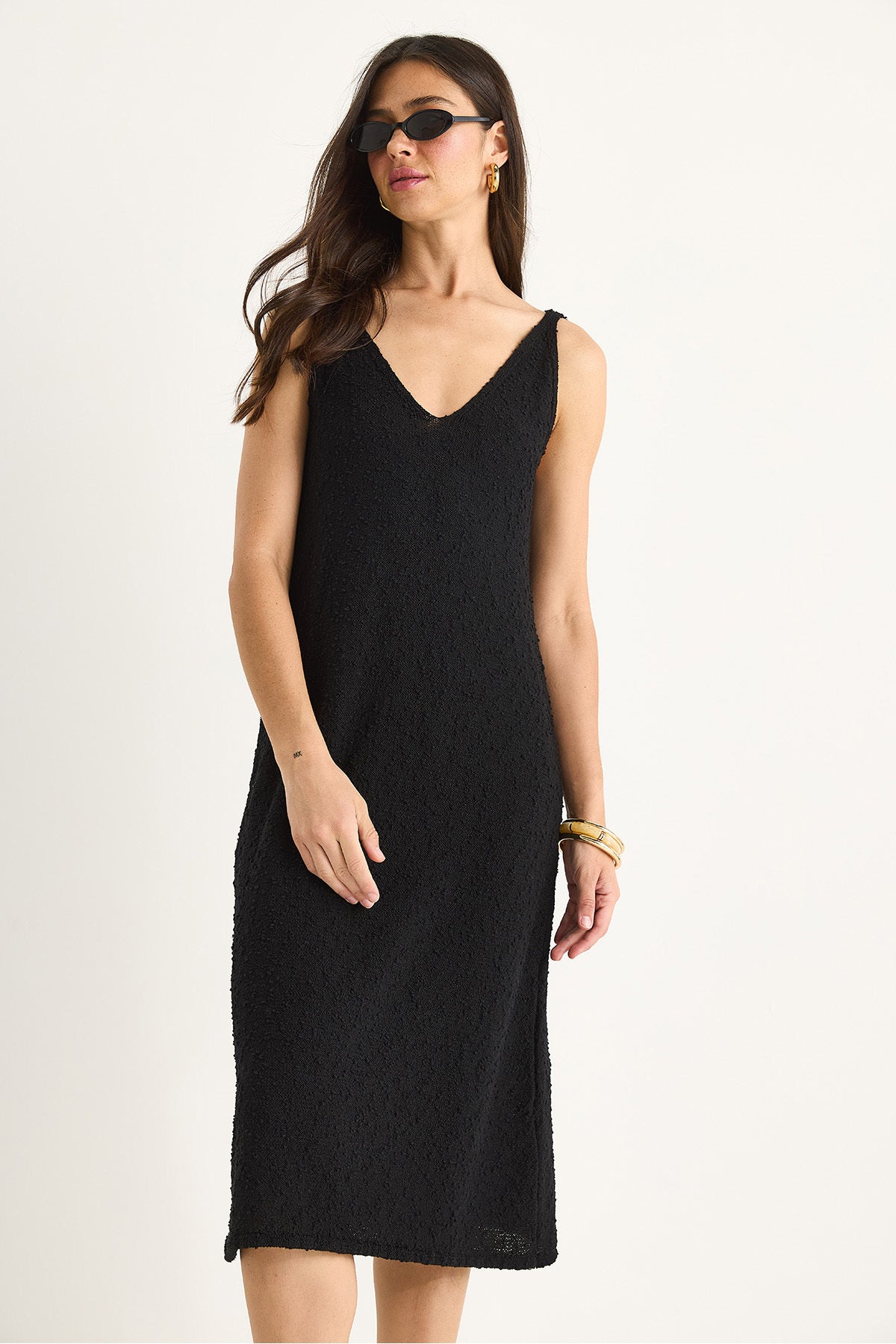 Women's V-Neck Strap Summer Knitwear Dress 20251009
