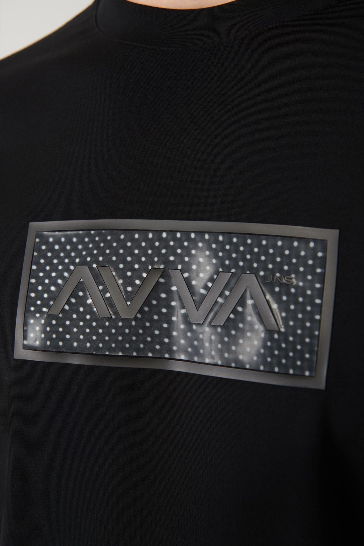 Men's black bike collar printed soft touch t-shirt A41y1180