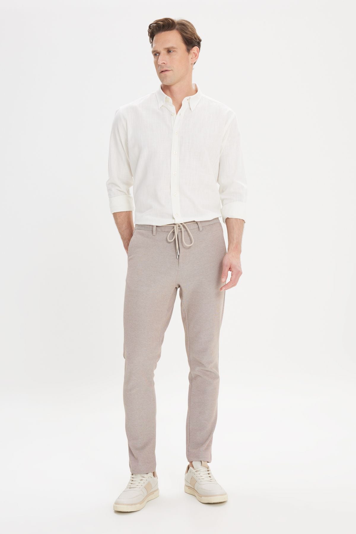 Men's mink comfort fit comfortable cutting side pocket patterned waist waist pants