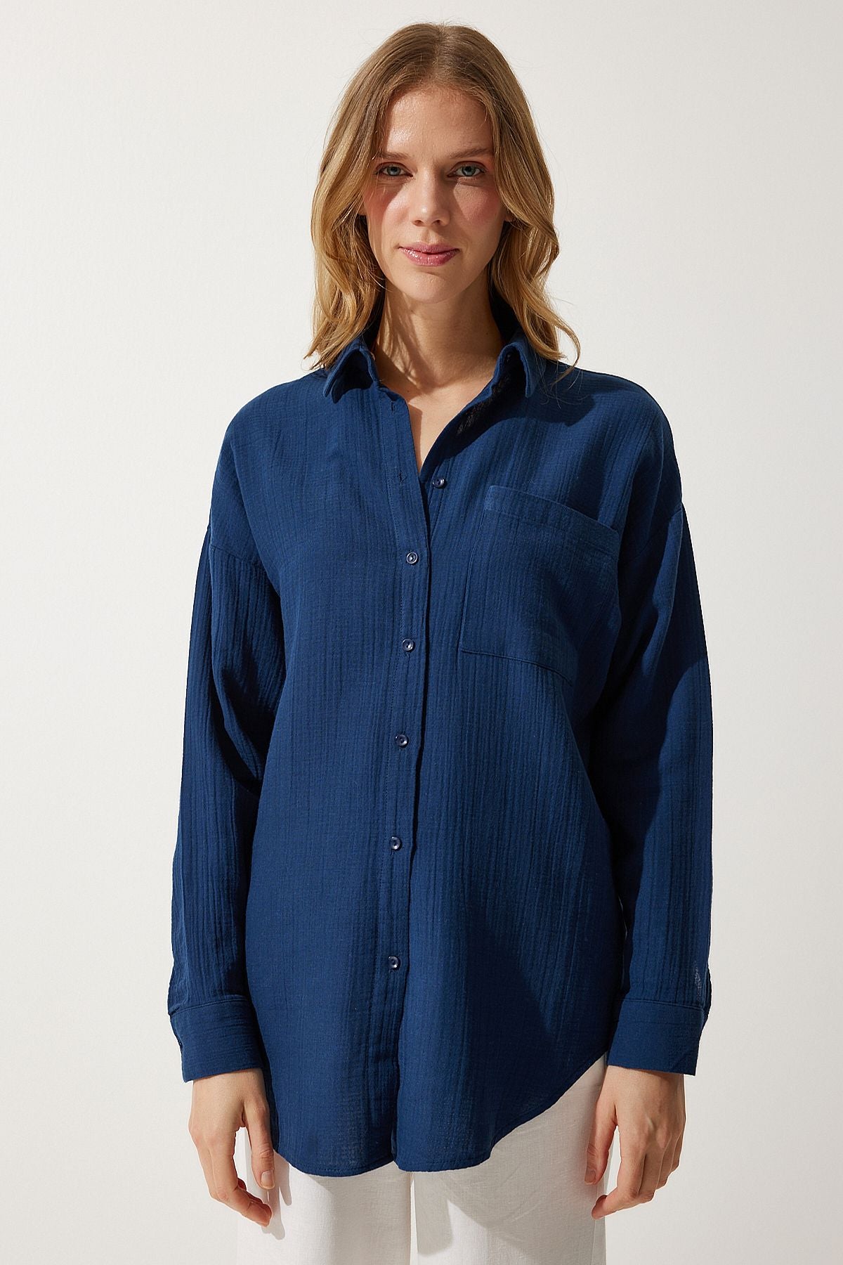 WOMEN'S NACTERE POCKET Oversize Müslin Shirt MX00150