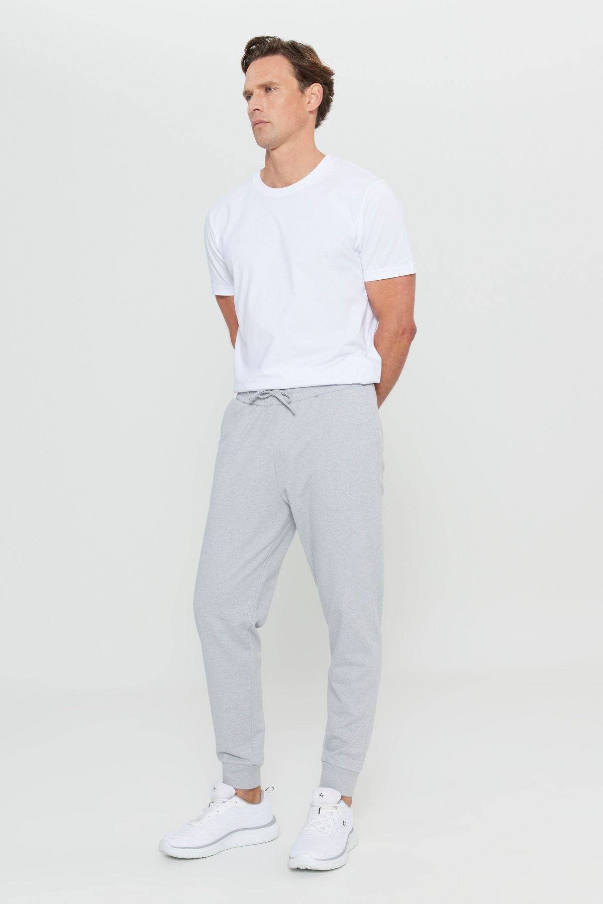 Men's Gray Melanj Standard Fit Normal Normal Cutting 2 IPPE CLASS COTTON JOGGER SERVICE SIZE