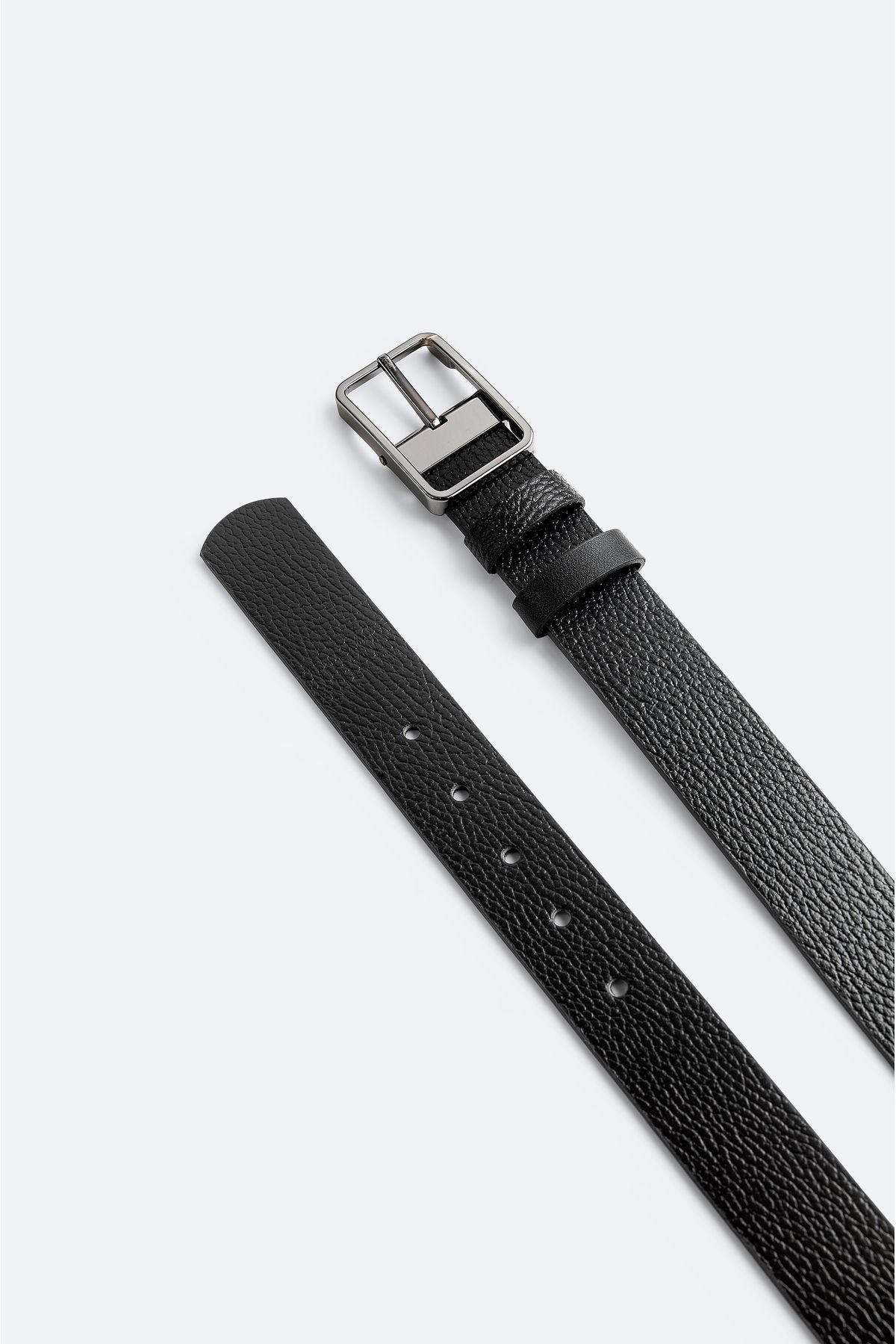 Men's black double -sided leather belt A42y9310