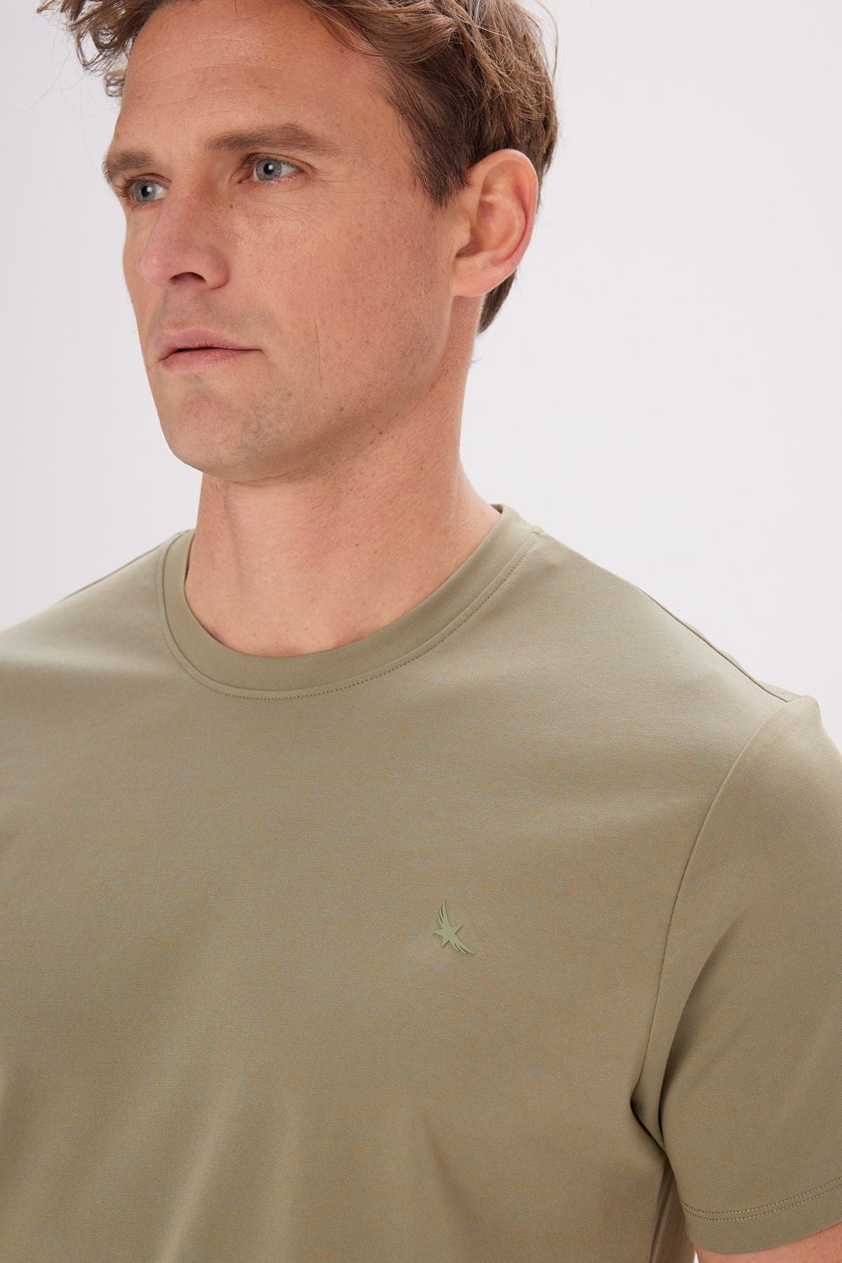 Slim fit narrow cut bike collection Collection Cotton Khaki T -shirt