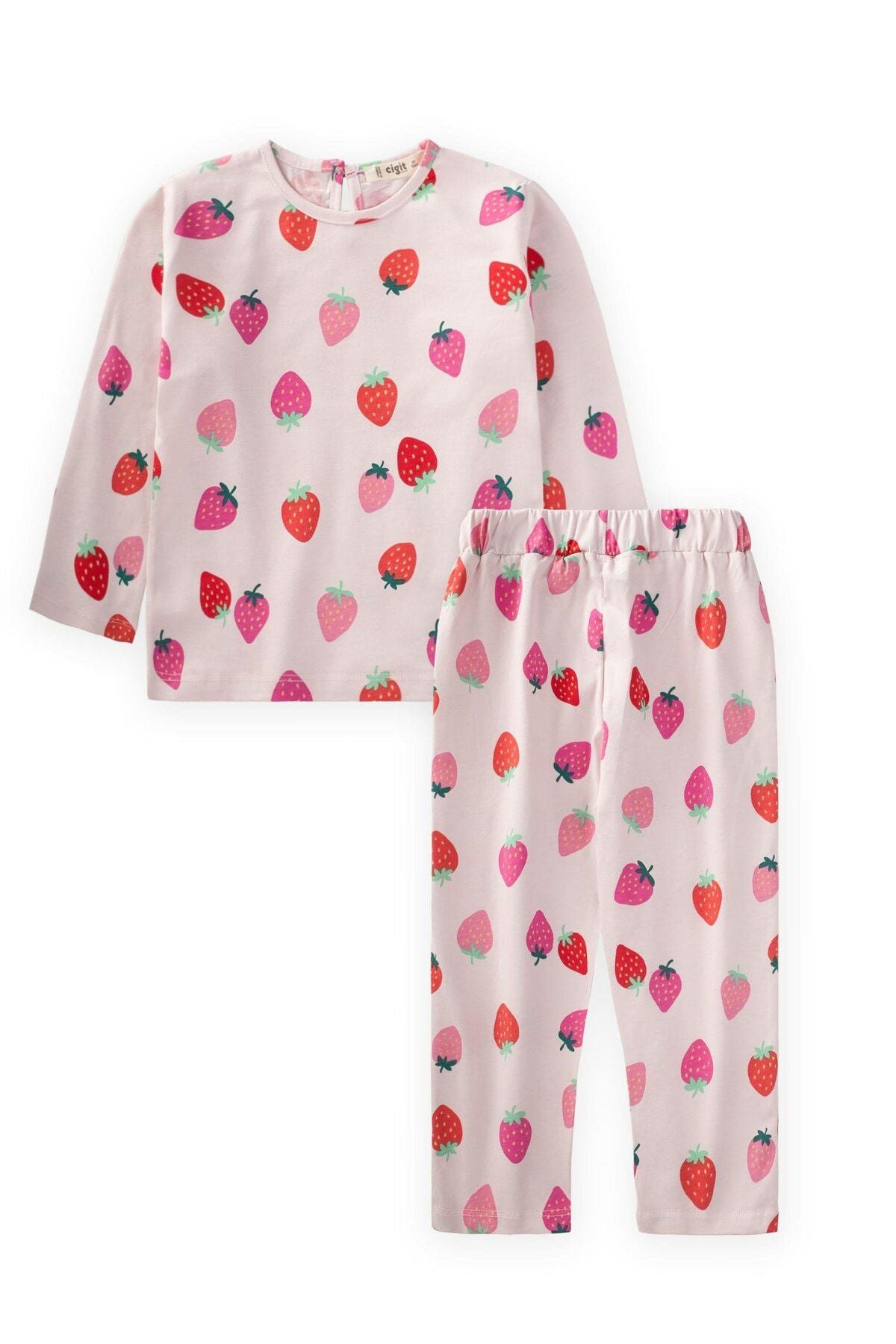 Patterned Pajama Team 2-8 Years Powder Pink