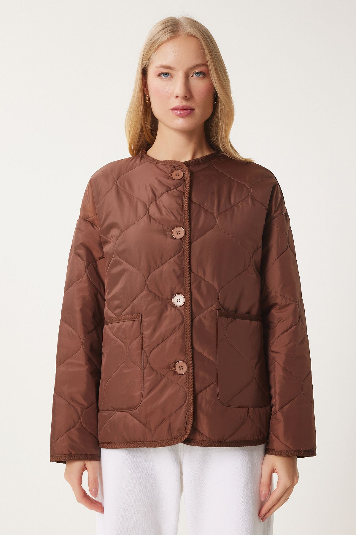 Female Brown Wide Cepone Jacket FN03395