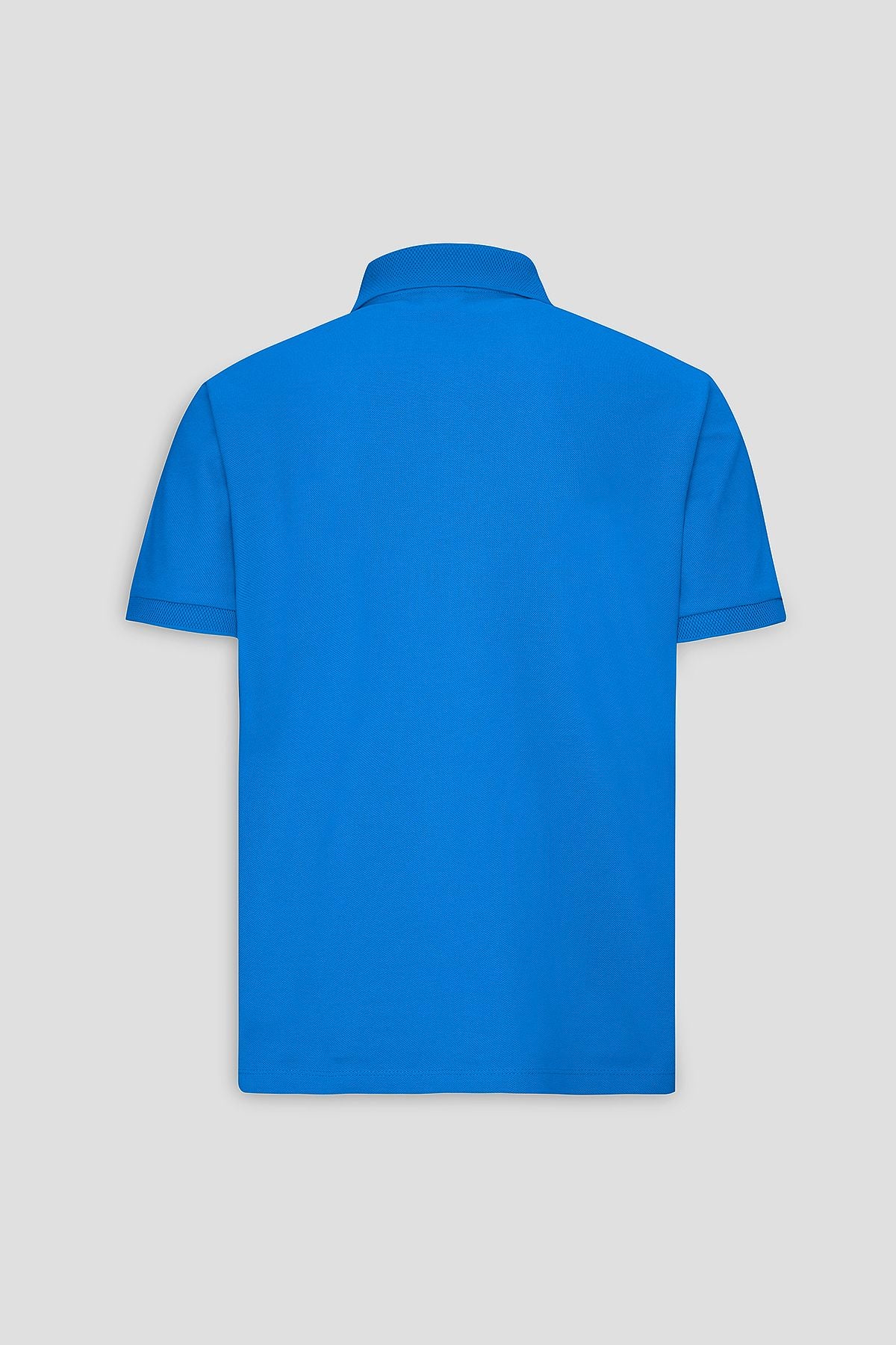 Male Royal Blue 100 %Cotton Curiated Pike Polo Slim Slim Fit Narrow Cut T -shirt