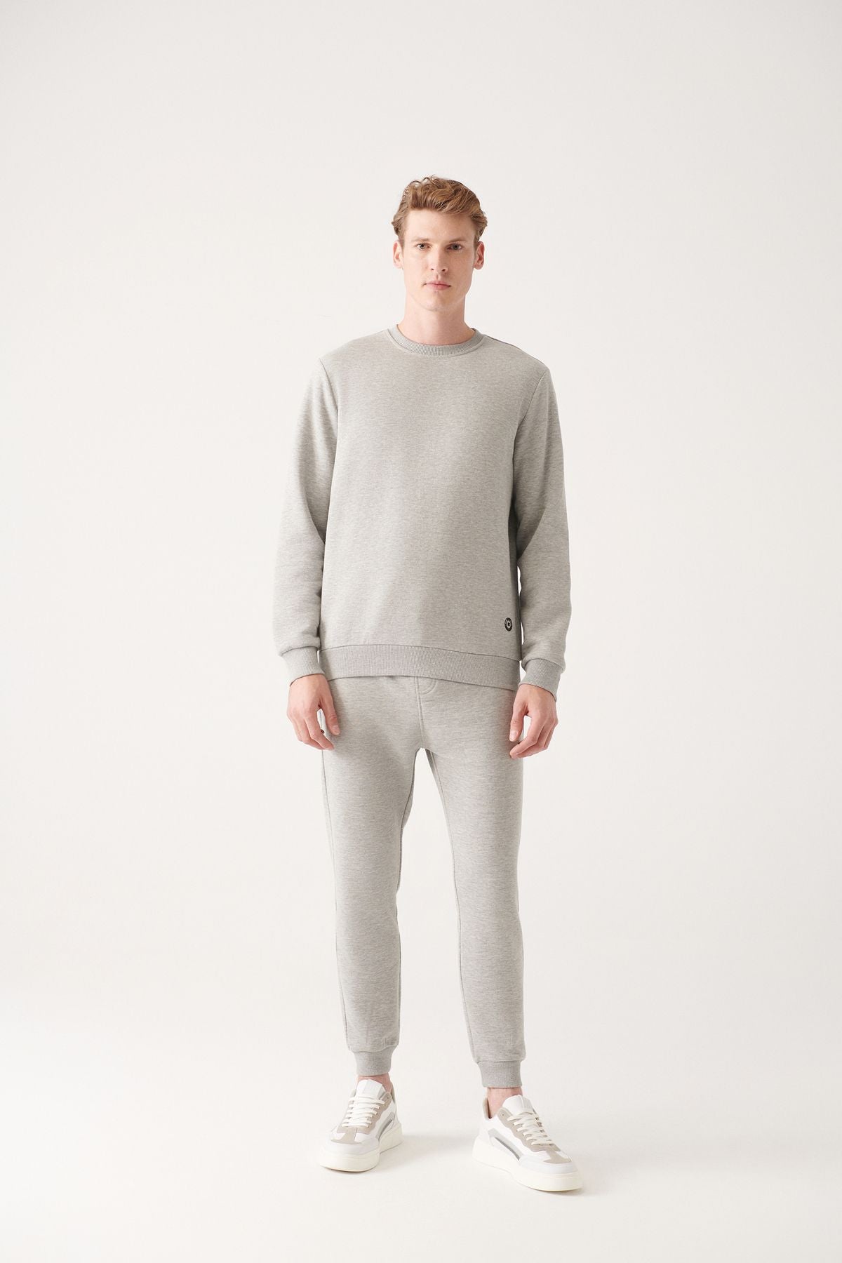 Men's Gray Bicycle Collar 3 IP Cotton Sweatshirt E001017