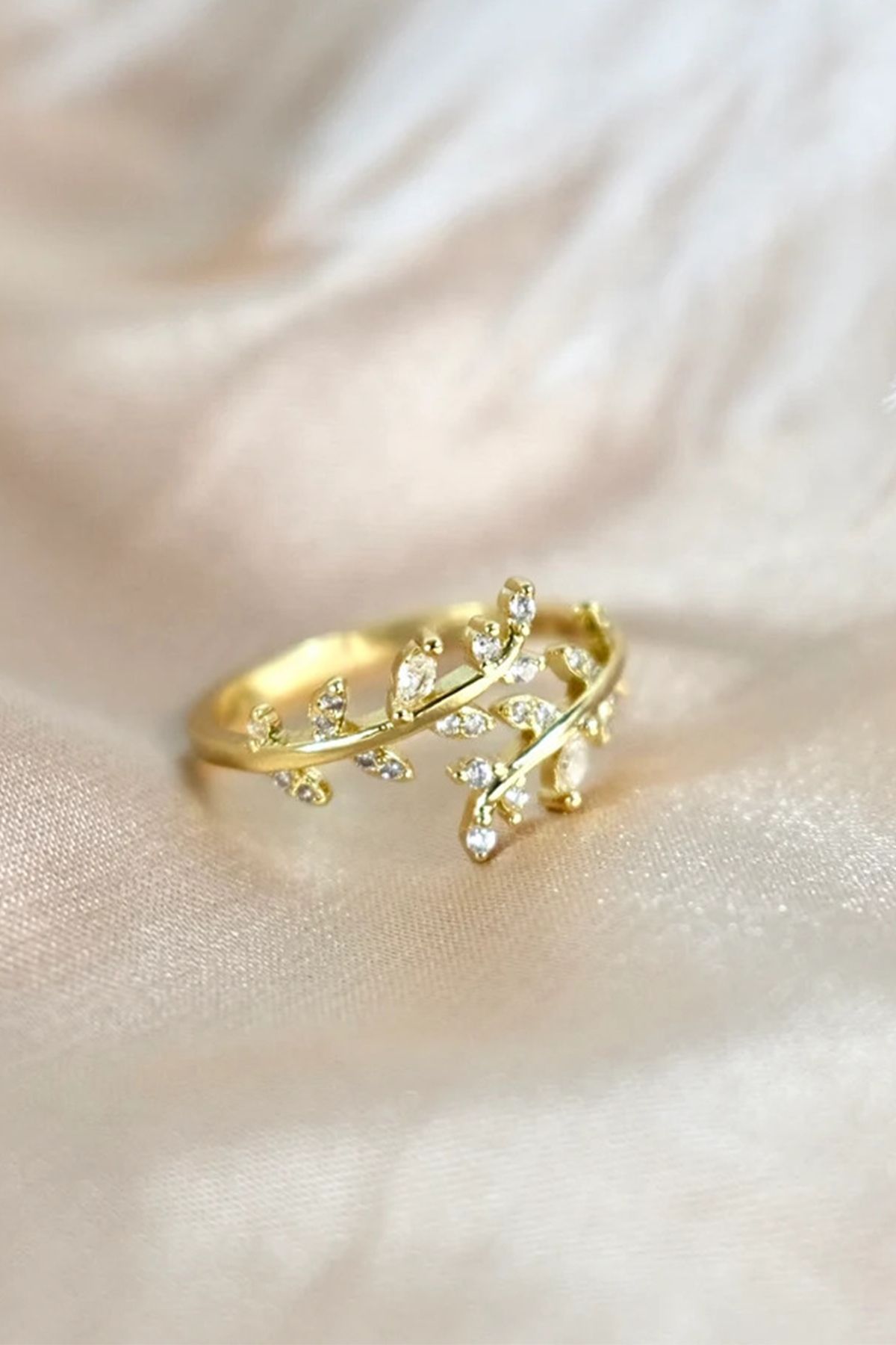 Acacia Flower 14k Gold Coating Women Ring