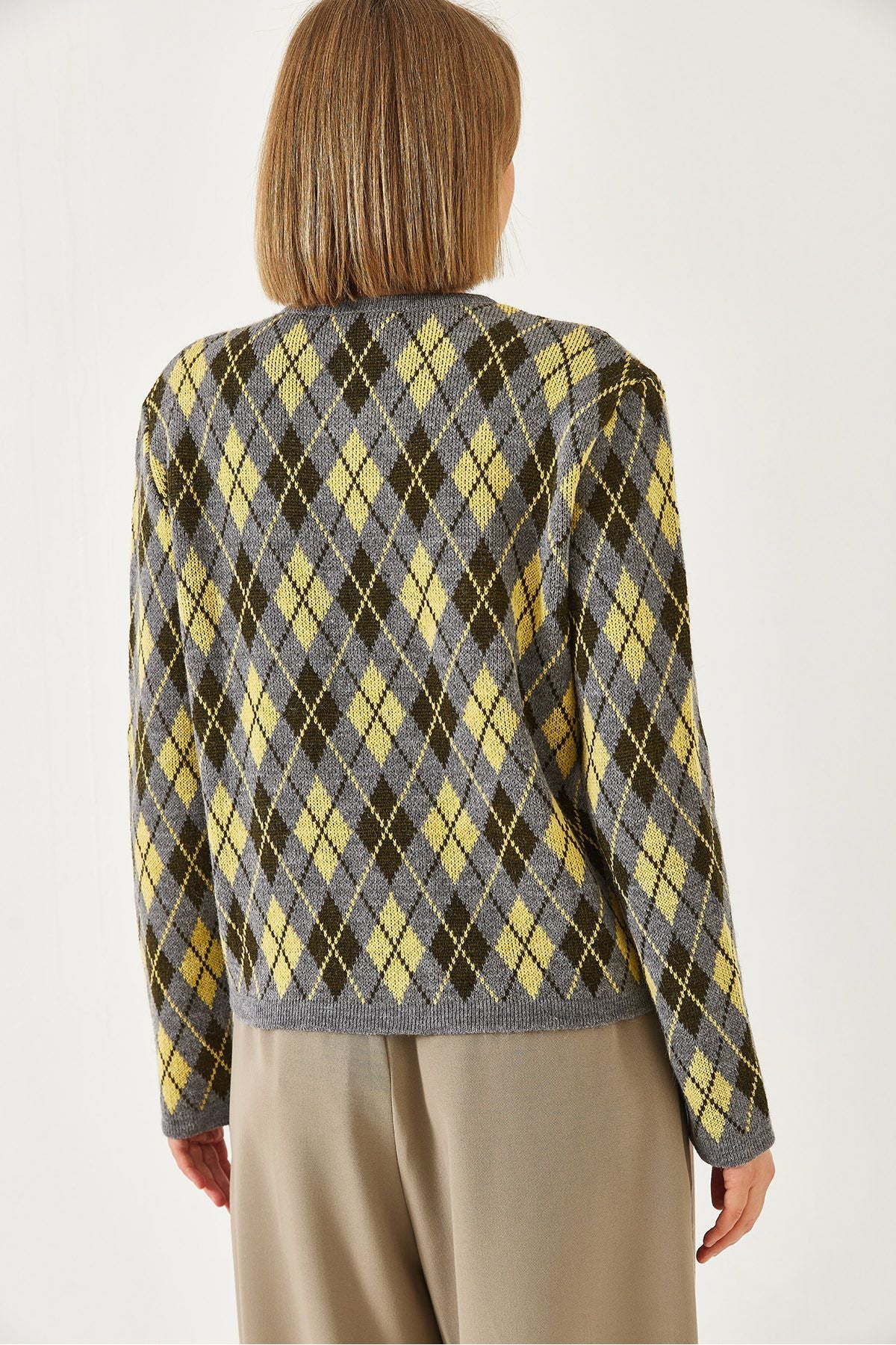 Female Baklava Pattern Bicycle Bike Button Triko Cardigan 241152 60261341