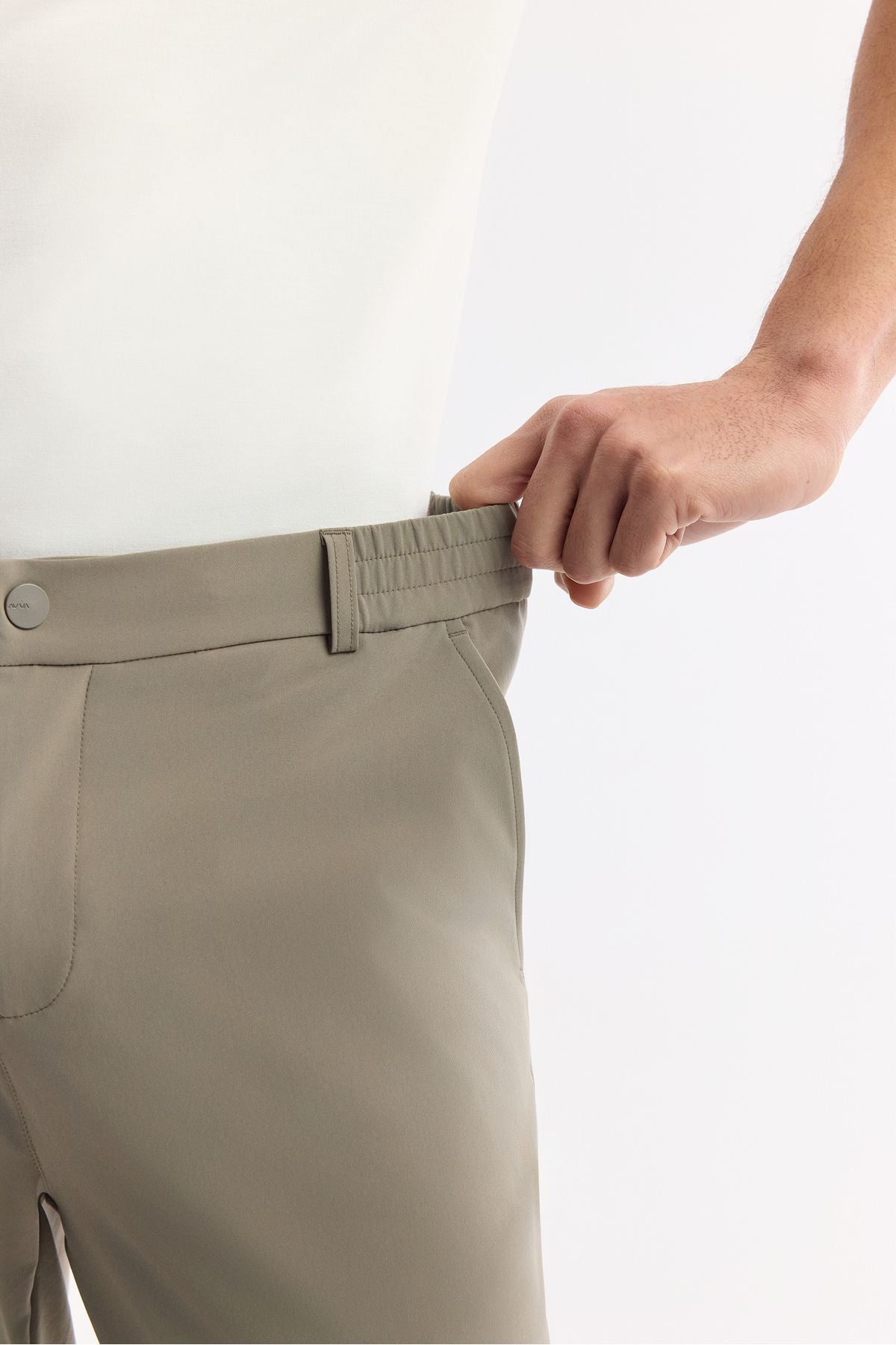 Men's khaki as well as rubber fabric nora slim fit pants A51y3077