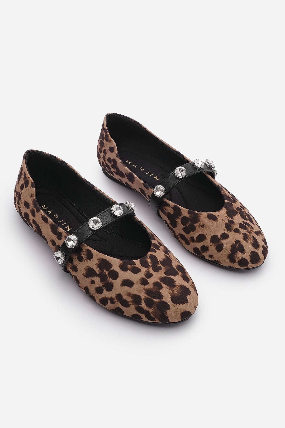 Women's Banded Stone Leopard Patterned Babet Kiyas Leopard