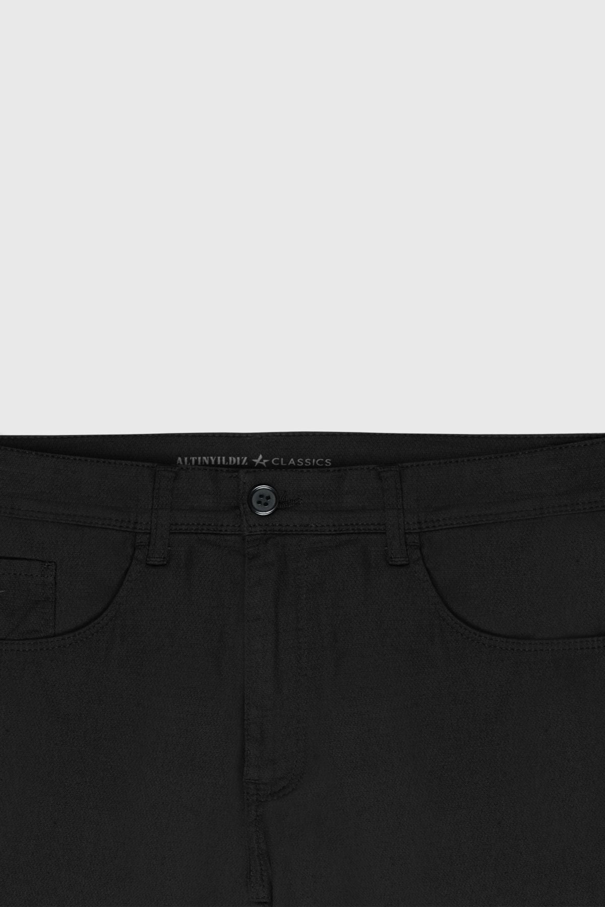 Men's Black Comfort Fit Casual Cut Cotton Amelor 5 Pocket Greensboro Flexible Pants