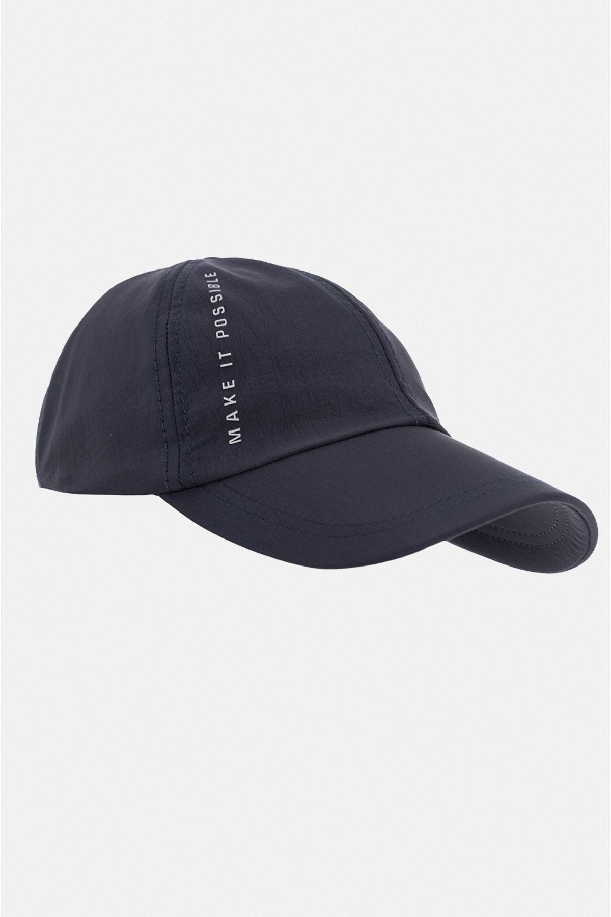 Men's black slogan printed sports hat a31y9200