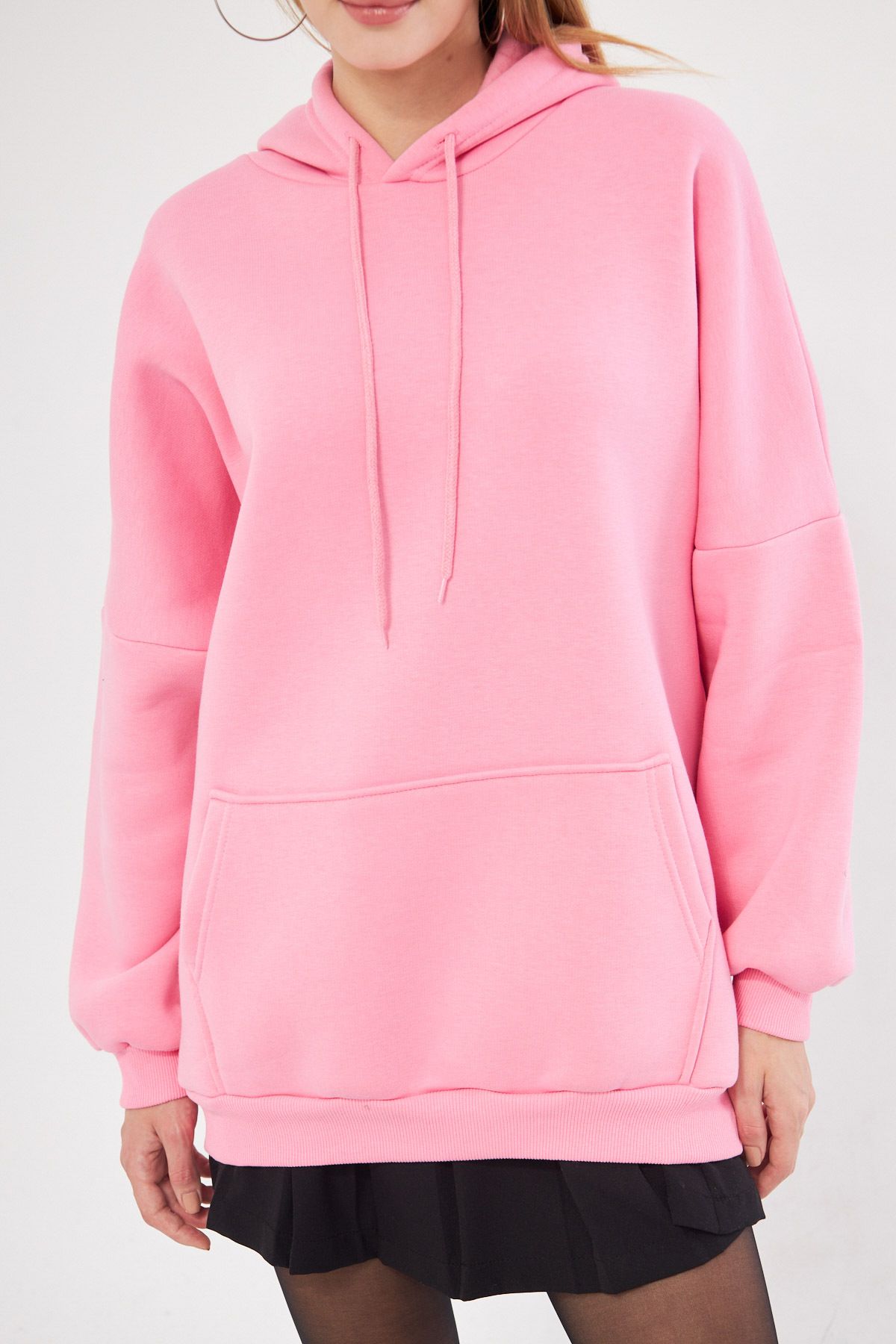 Woman Pink Hooded in Sweatshirt Arm-25k001045